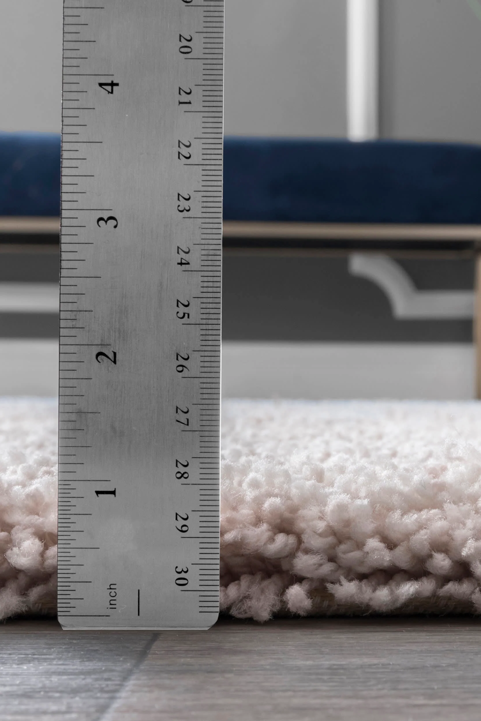 Striped Shaggy Rug | Blue - Image 5
