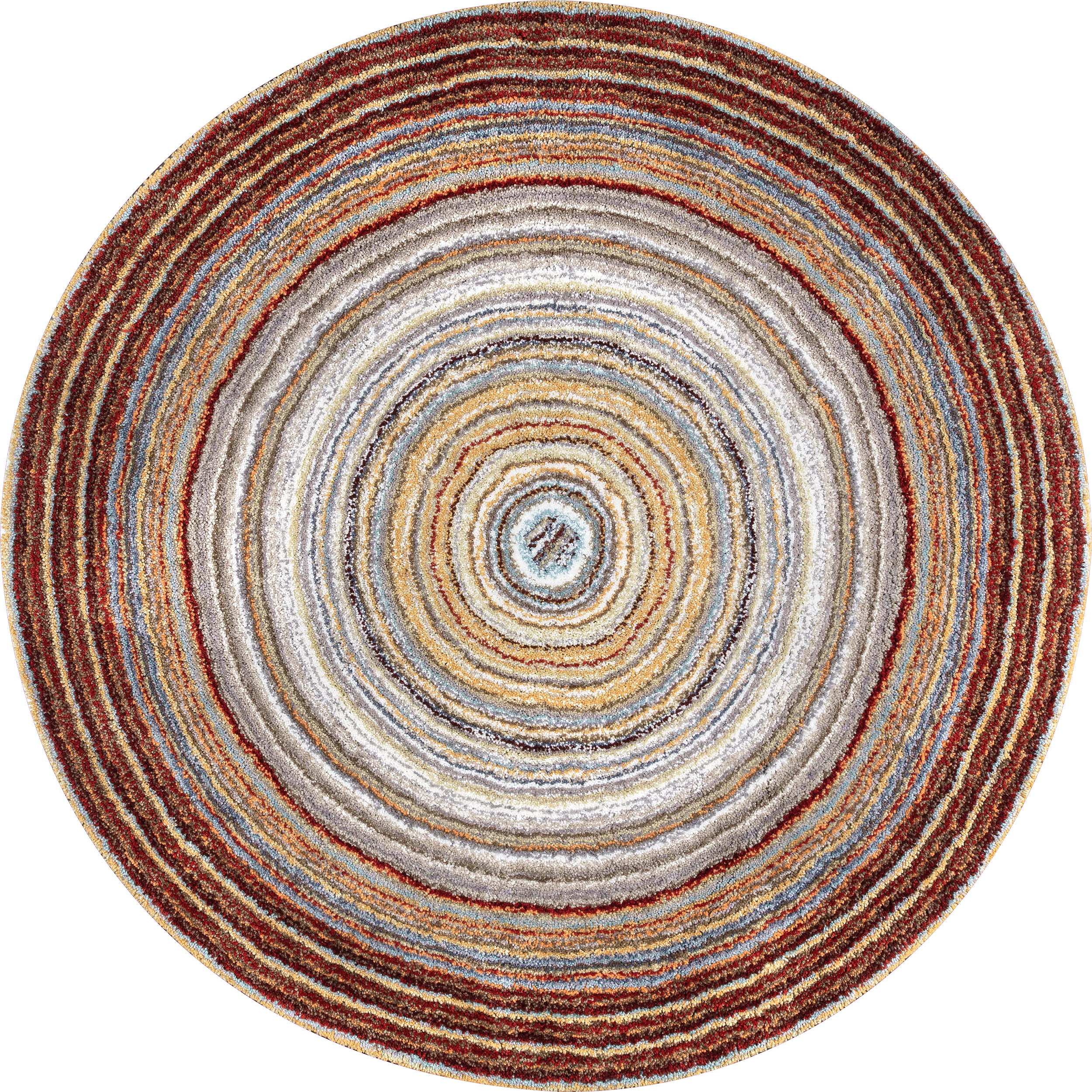 Striped Shaggy Rug | Red Multicolor
