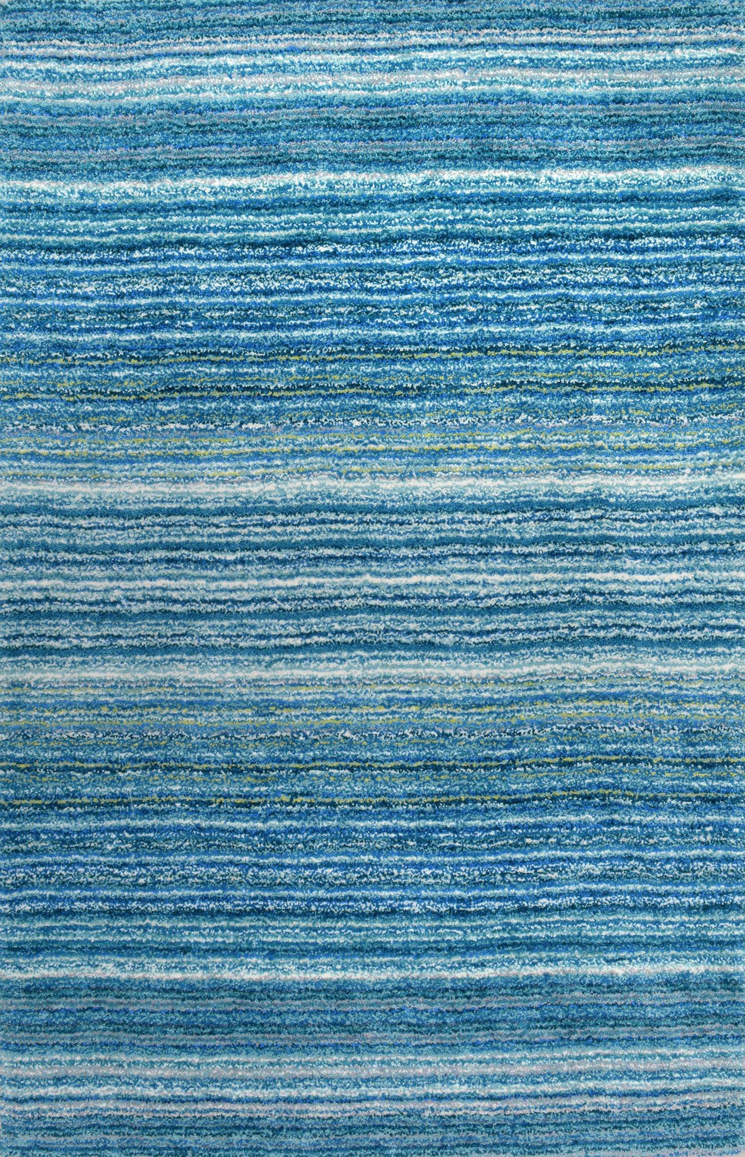 Striped Shaggy Rug | Sky Blue