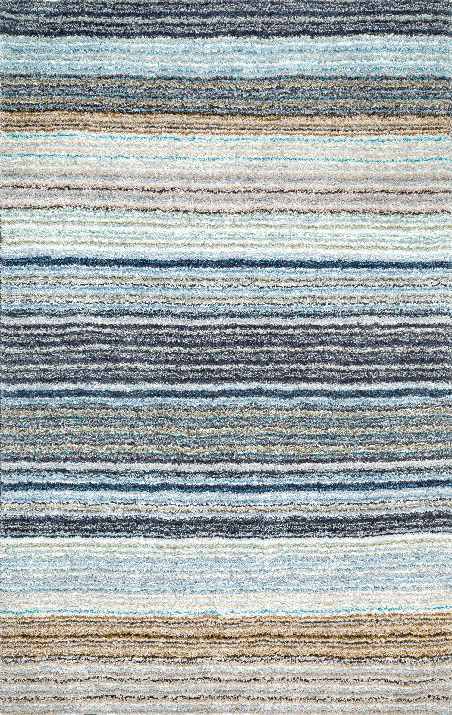 Striped Shaggy Rug | Teal
