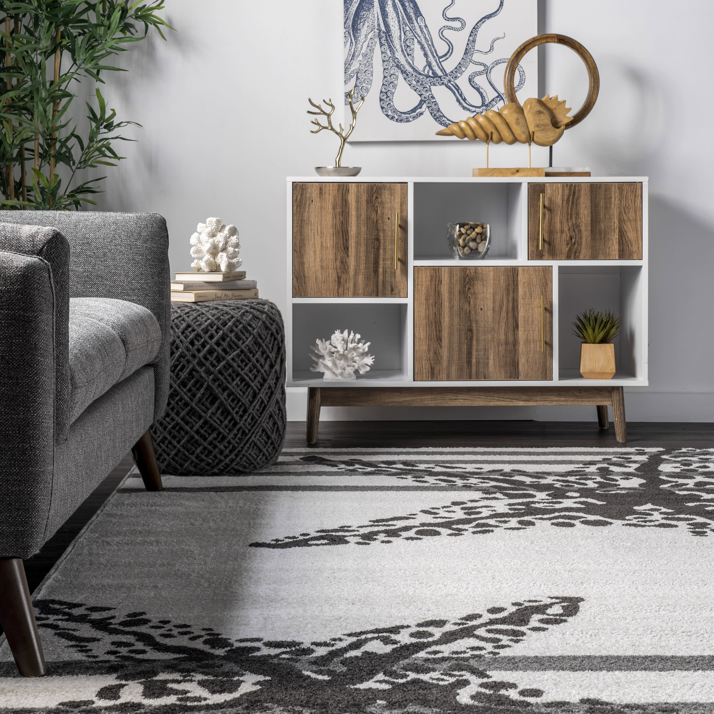 Striped Starfish Rug | Beige - Image 4