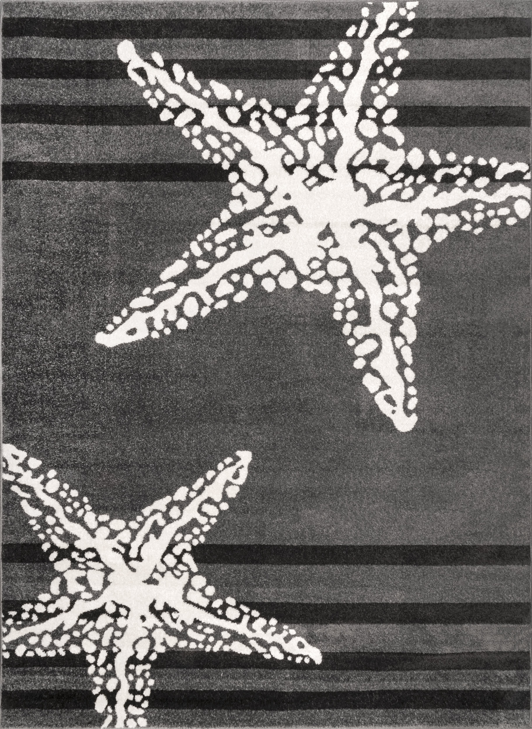 Striped Starfish Rug | Grey