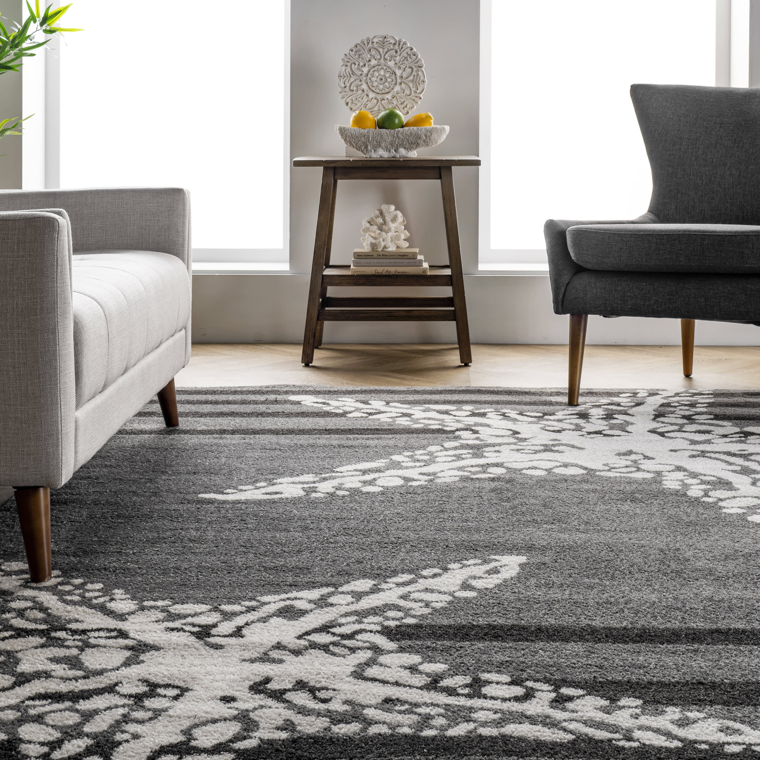 Striped Starfish Rug | Grey - Image 4