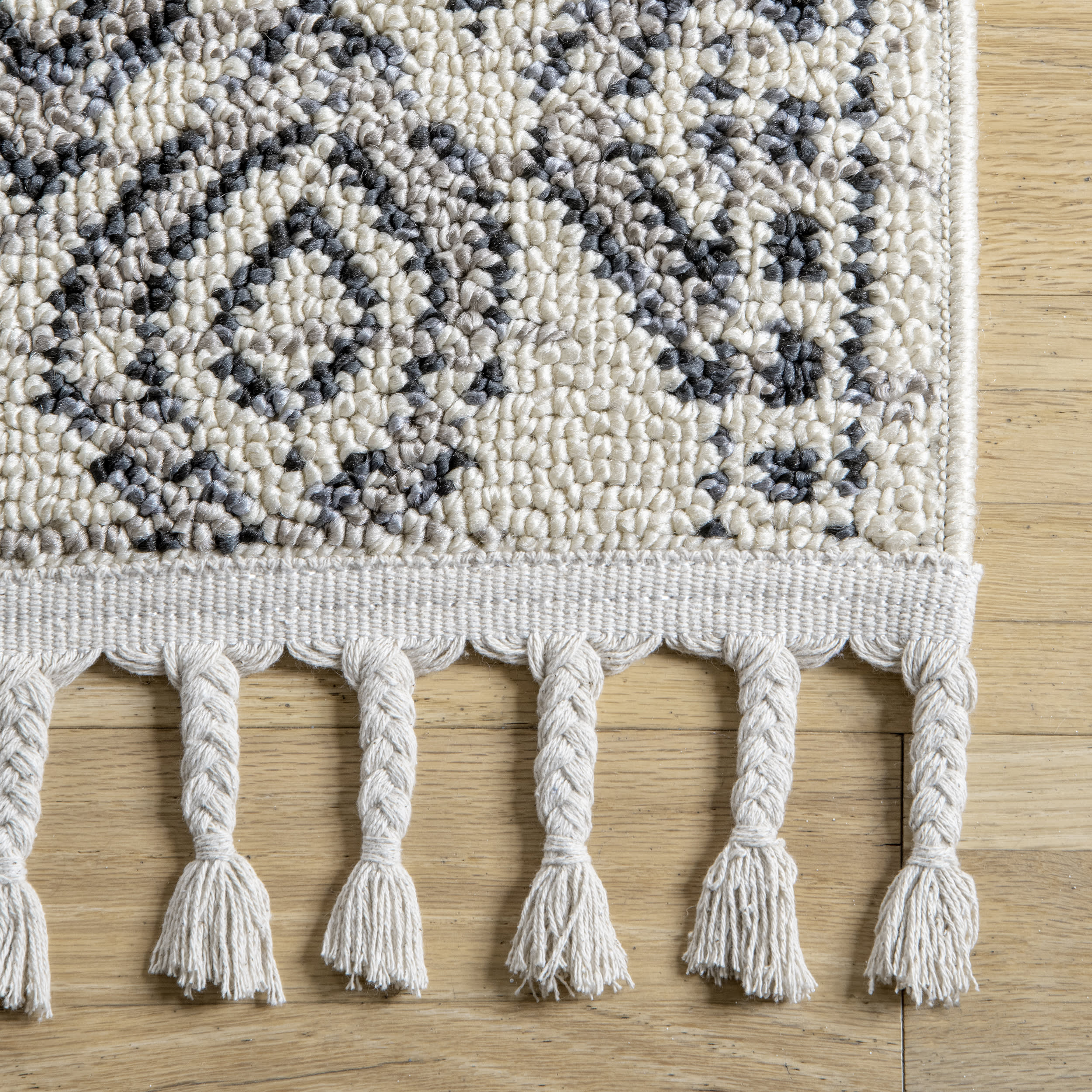 Striped Tasseled Rug | Ivory - Image 3