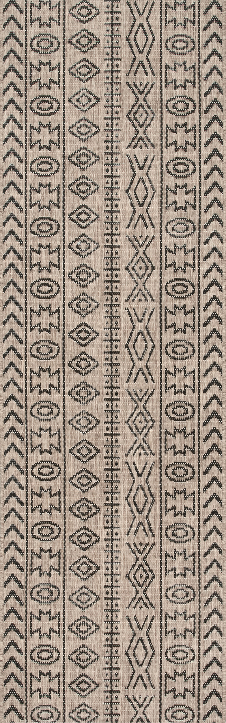 Striped Tribal Indoor/Outdoor Rug | Brown