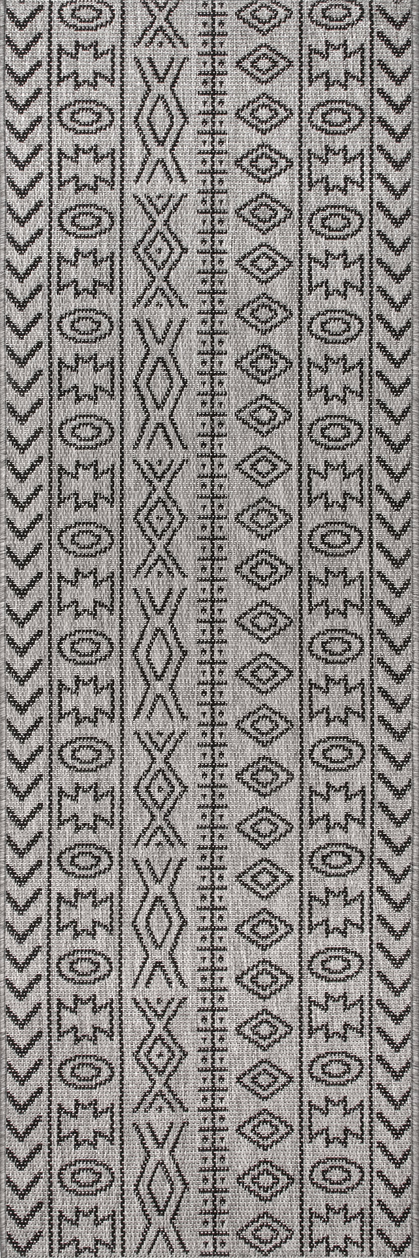 Striped Tribal Indoor/Outdoor Rug | Grey