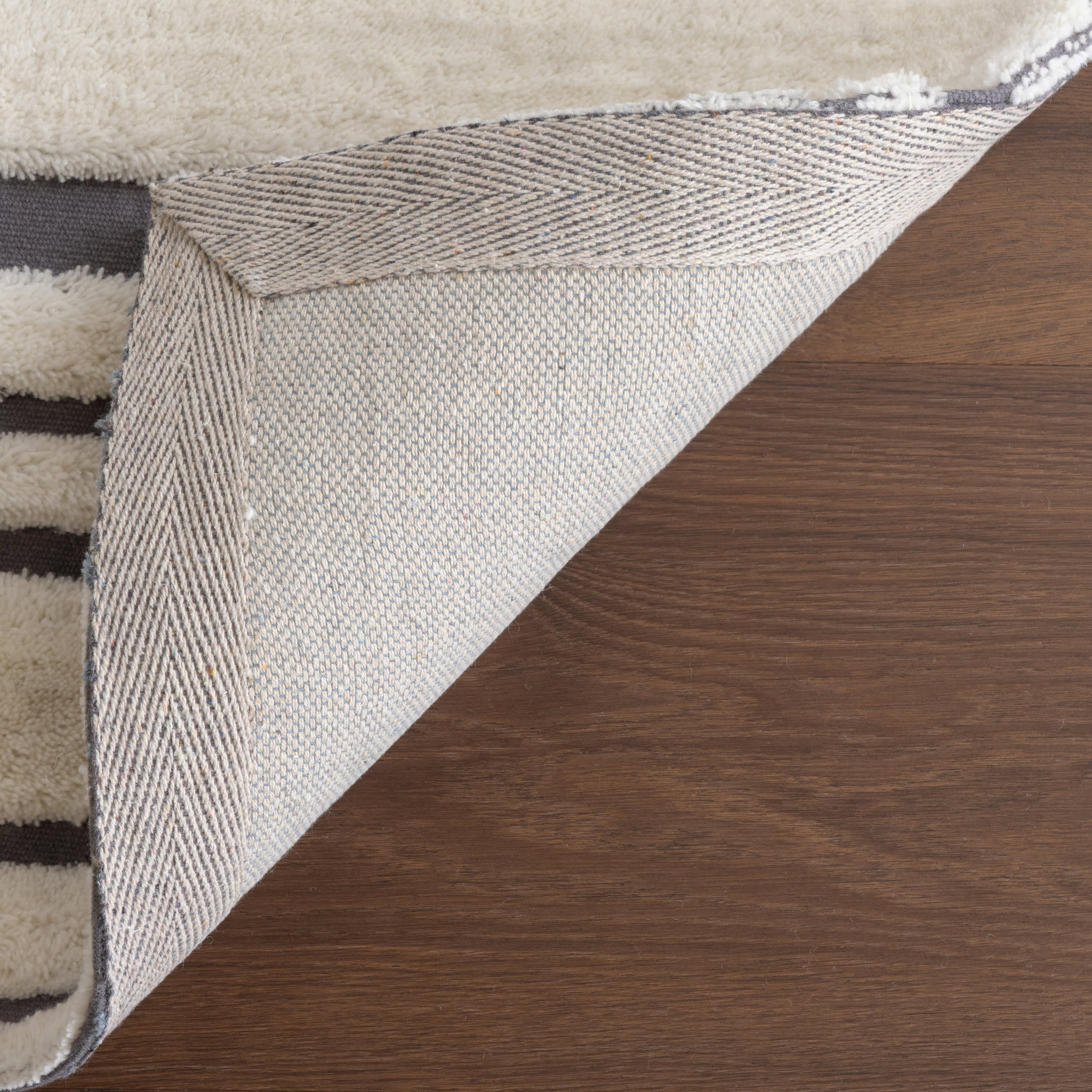 Studio Striped New Zealand Wool Rug | Ivory - Image 6