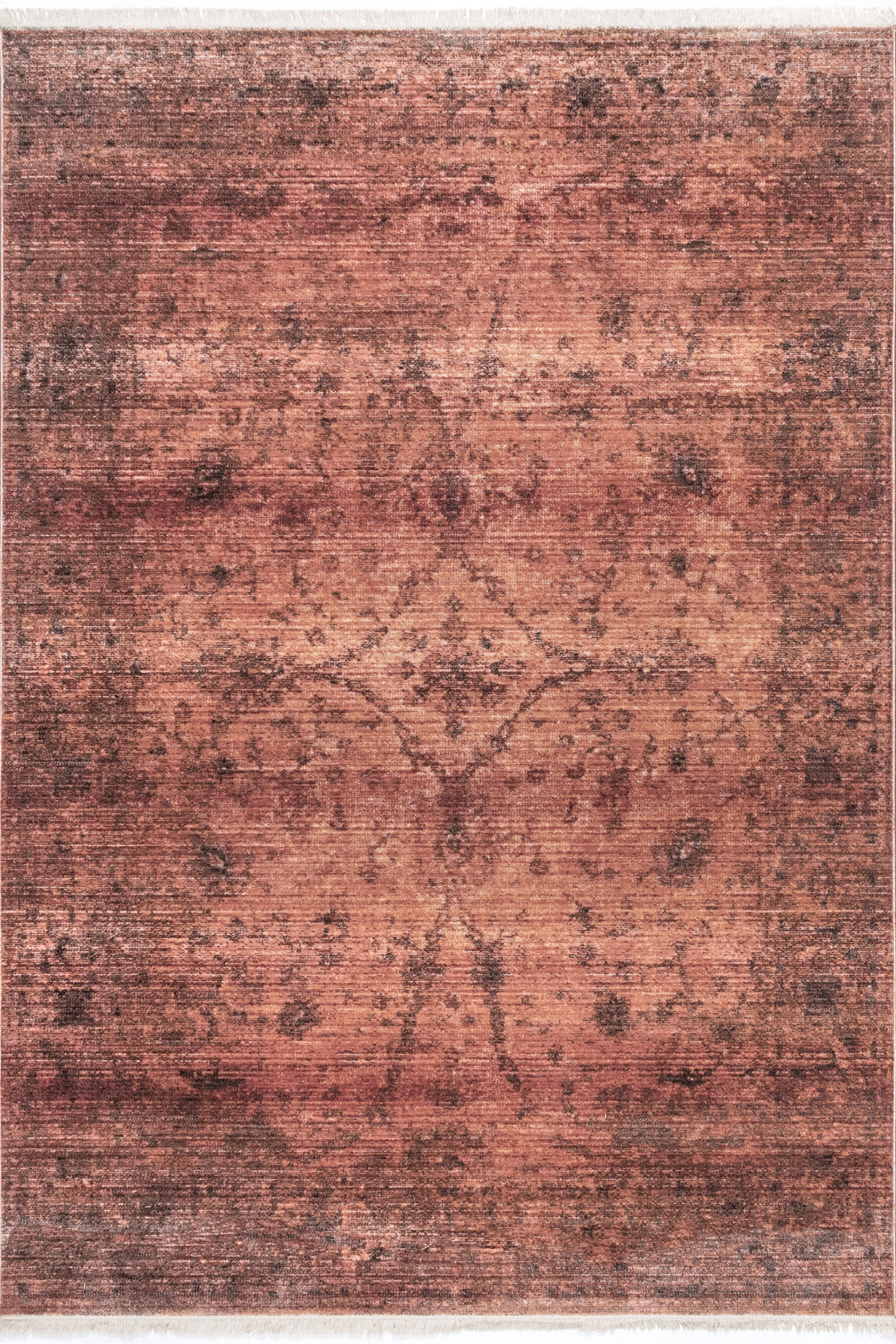 Subtle Herati Fringe Rug | Pink