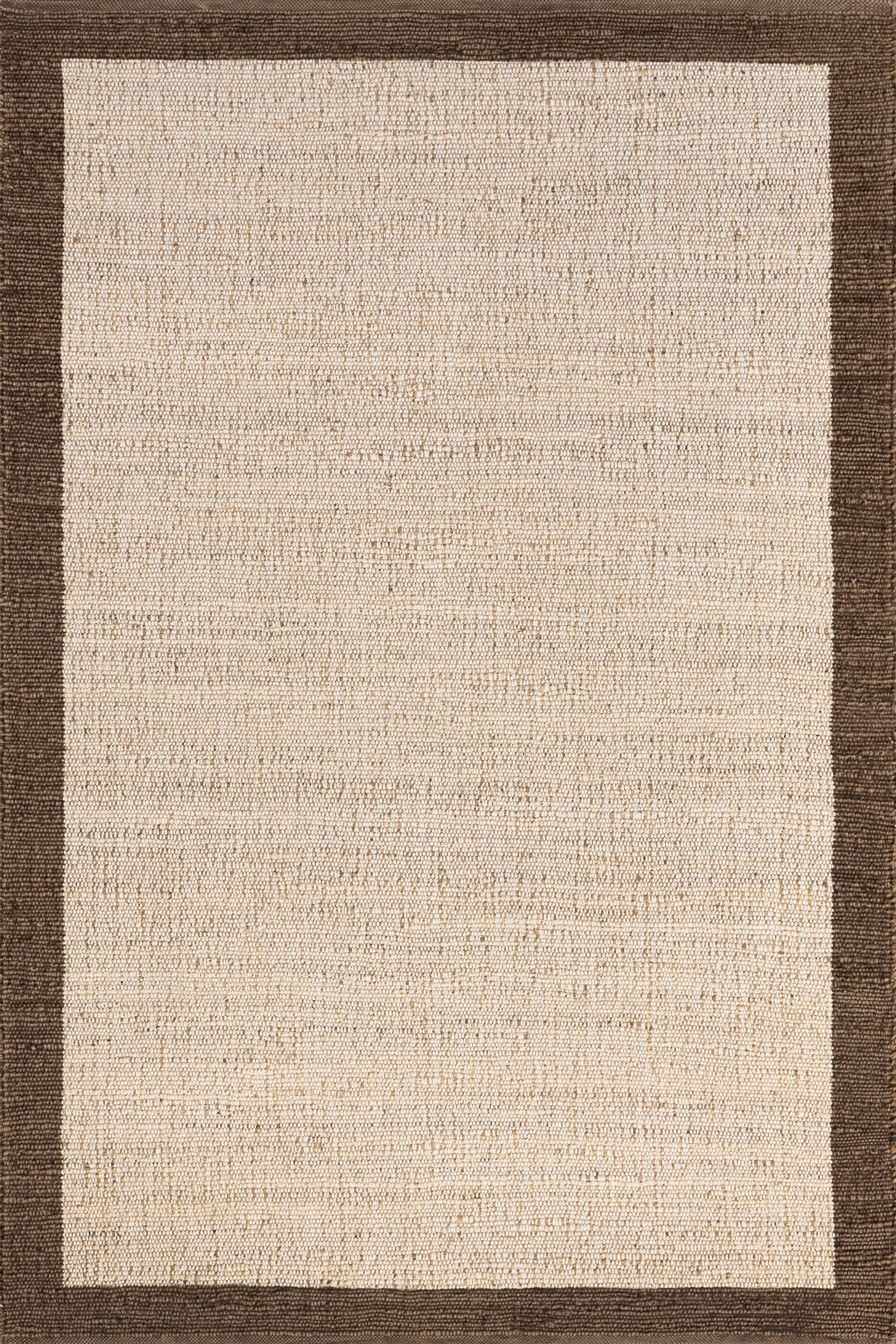 Suellen Bordered Handwoven Jute-Blend Rug | Brown