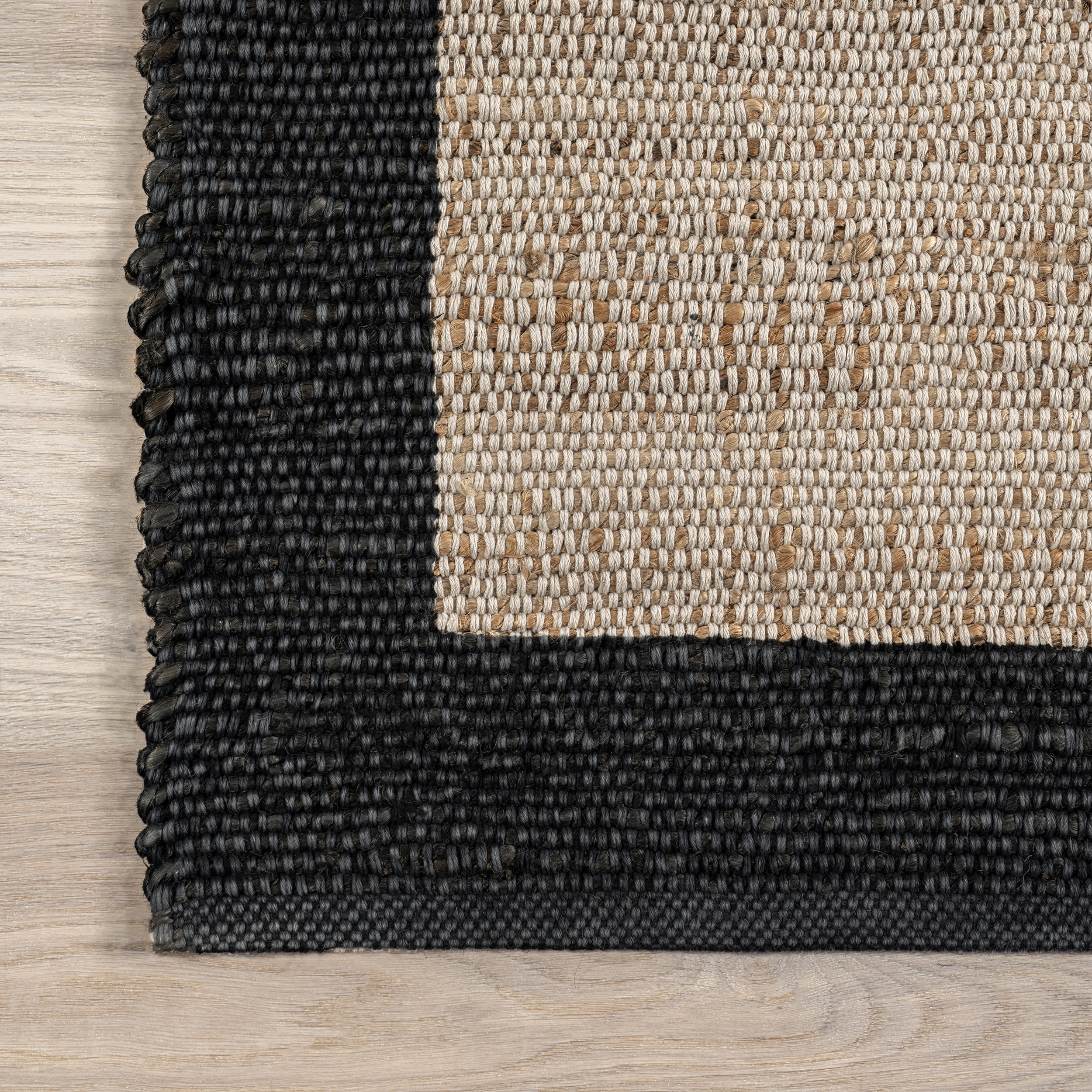 Suellen Bordered Handwoven Jute-Blend Rug | Grey - Image 3