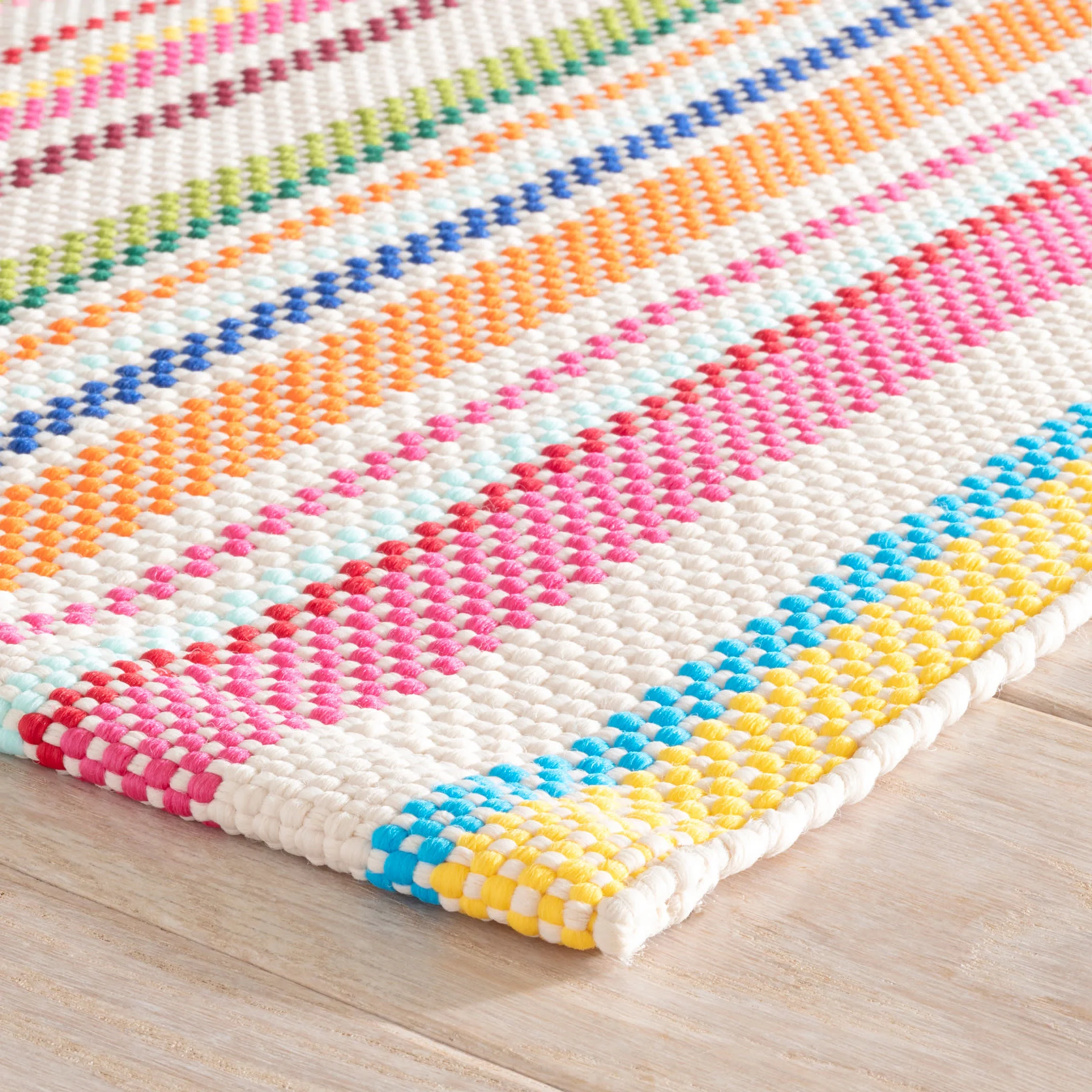 Summer Stripe Handwoven Indoor/Outdoor Rug | Multi - Image 5