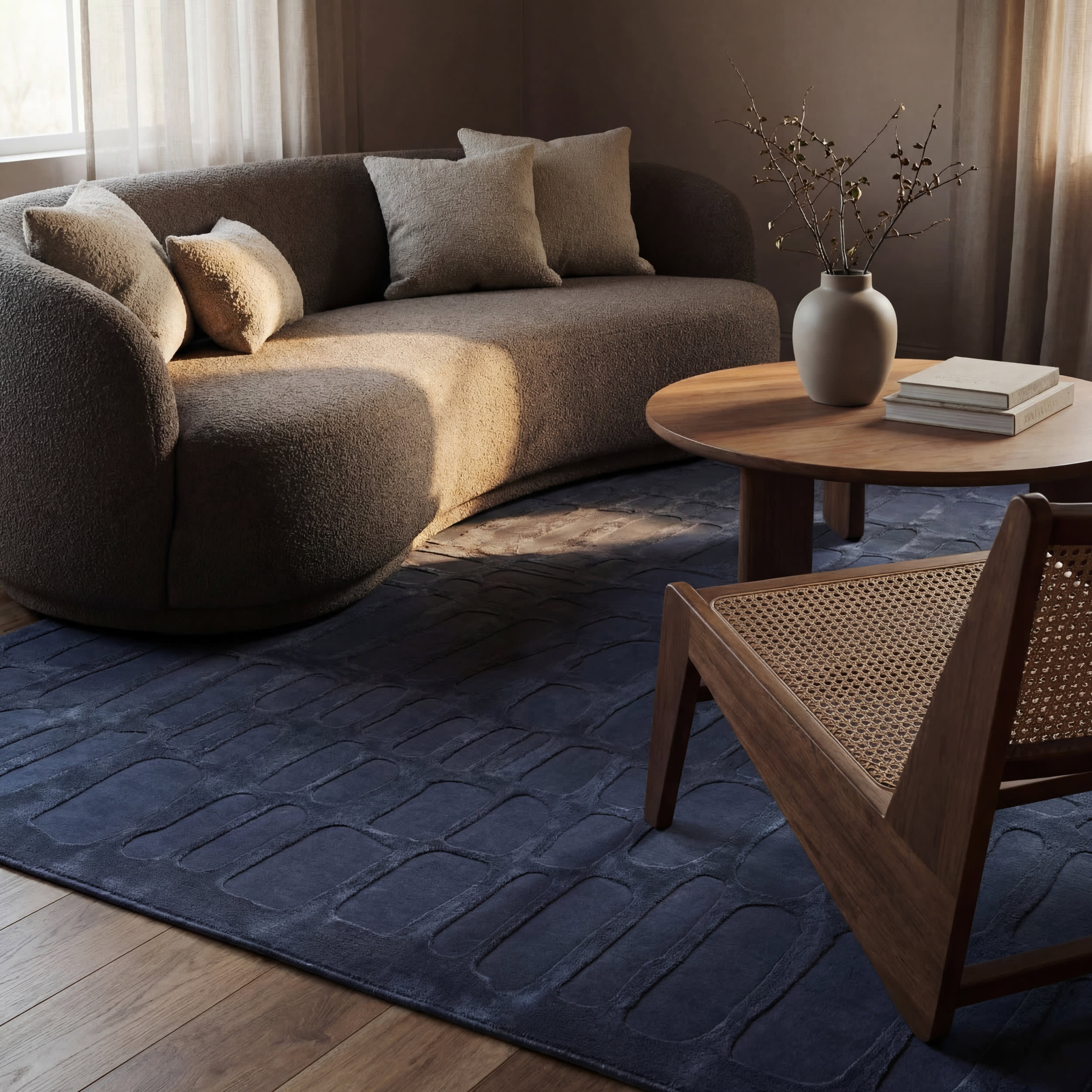 Summit Plush Textured Washable Rug | Blue - Image 5
