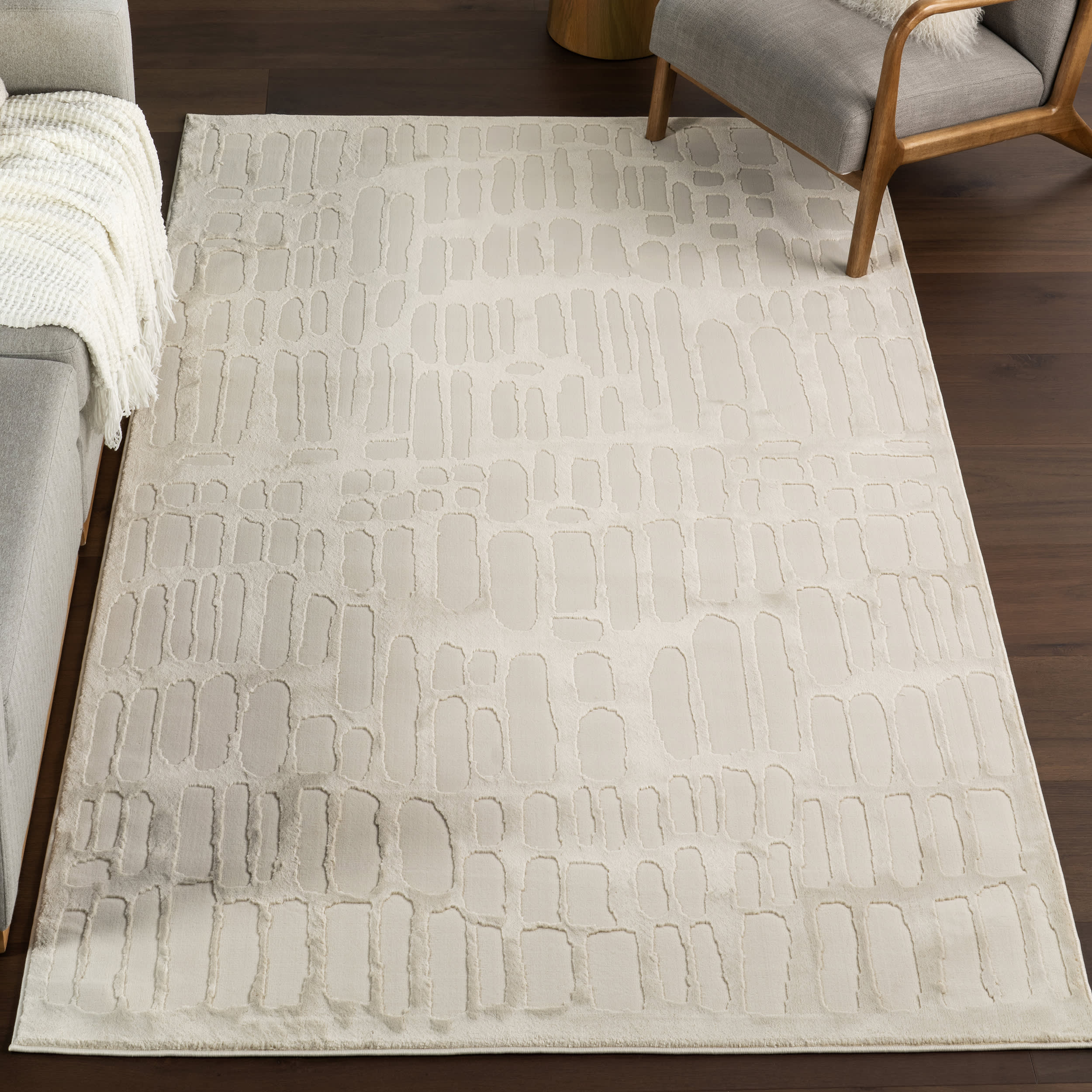 Summit Plush Textured Washable Rug | Cream - Image 2