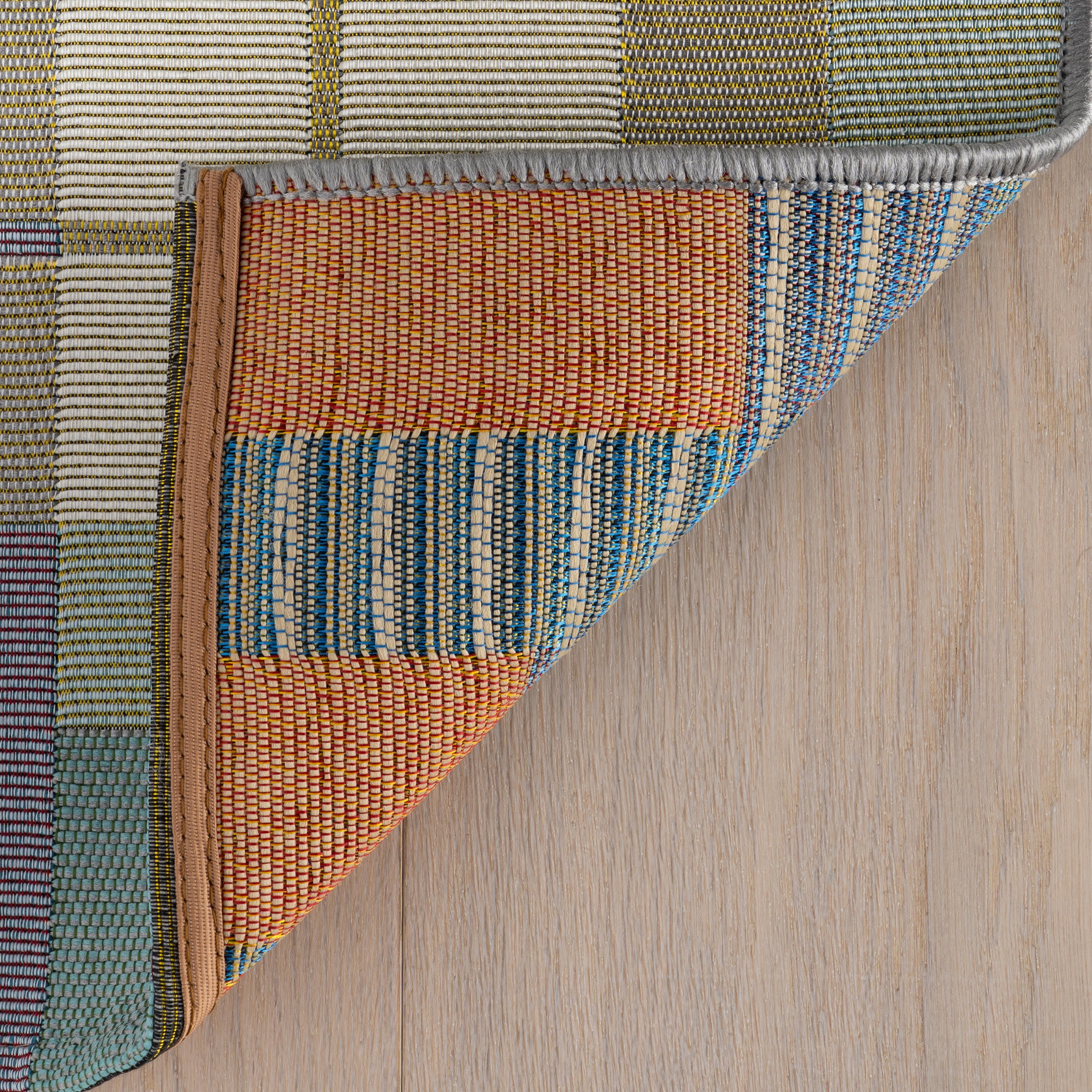 Sundara Modern Plaid Indoor/Outdoor Rug | Blue Multi - Image 7