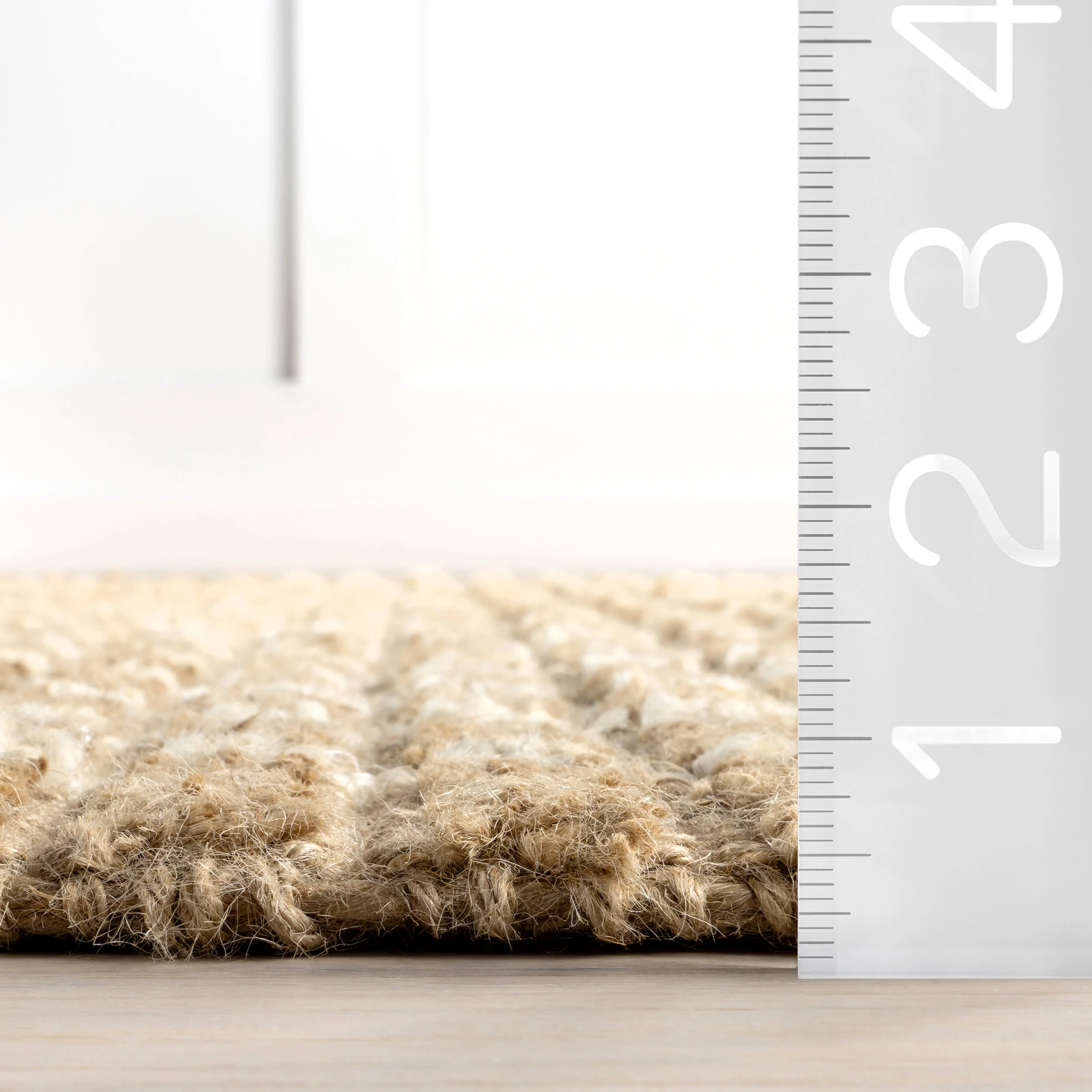 Susie Checkered Jute Rug | Natural - Image 6