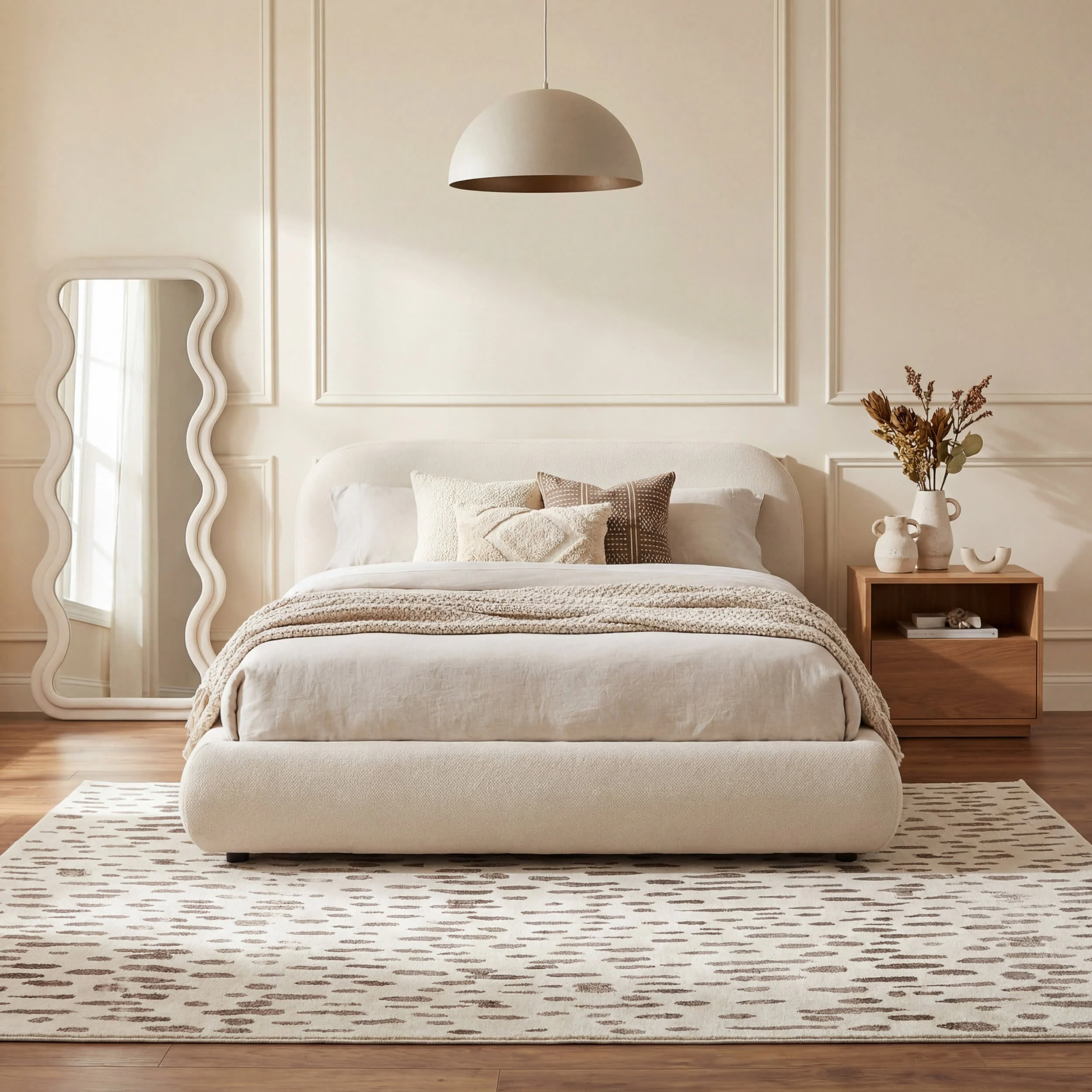 Susurrus Modern Polka Dot Rug | Ivory - Image 10