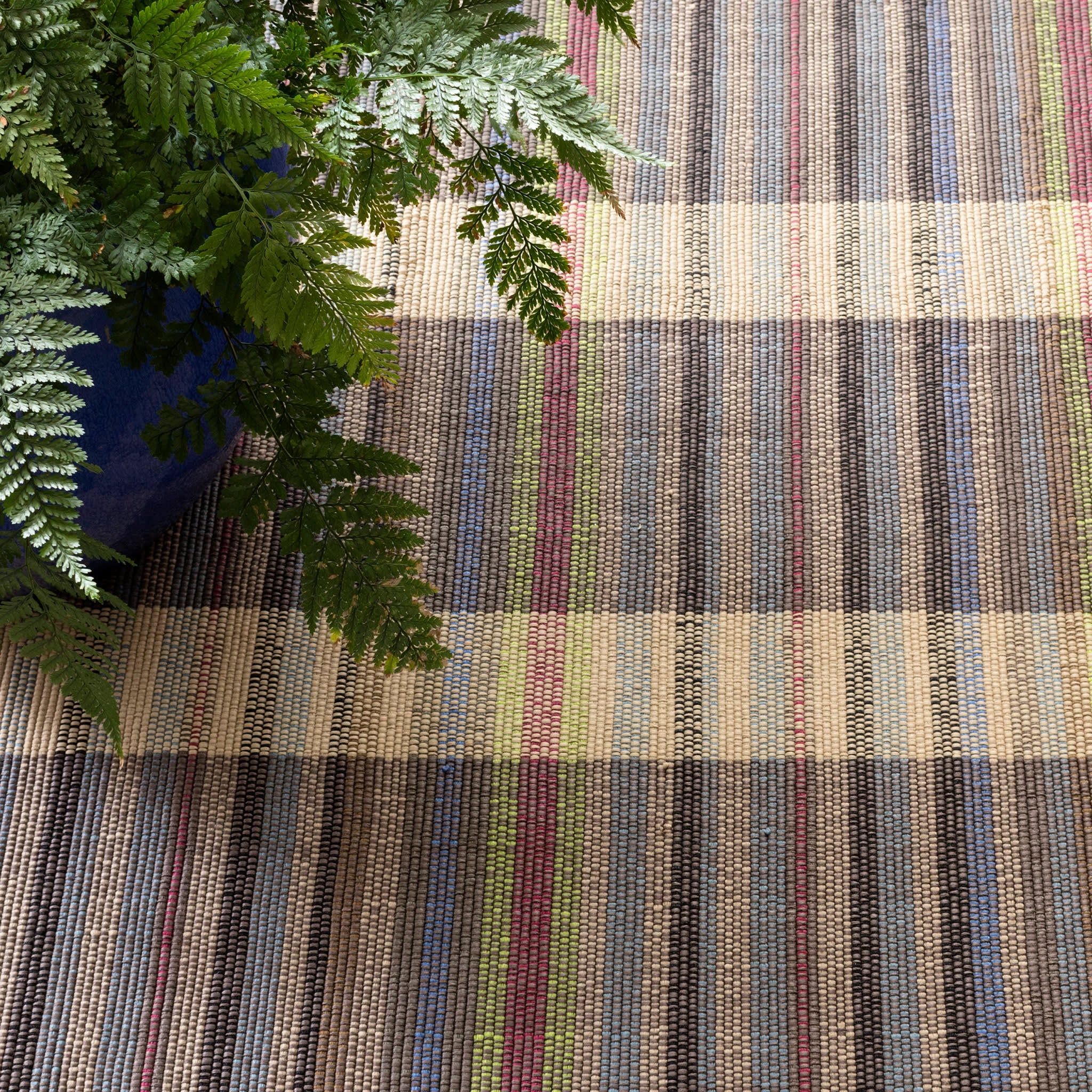 Swedish Rag Handwoven Indoor/Outdoor Rug | Blue - Image 3