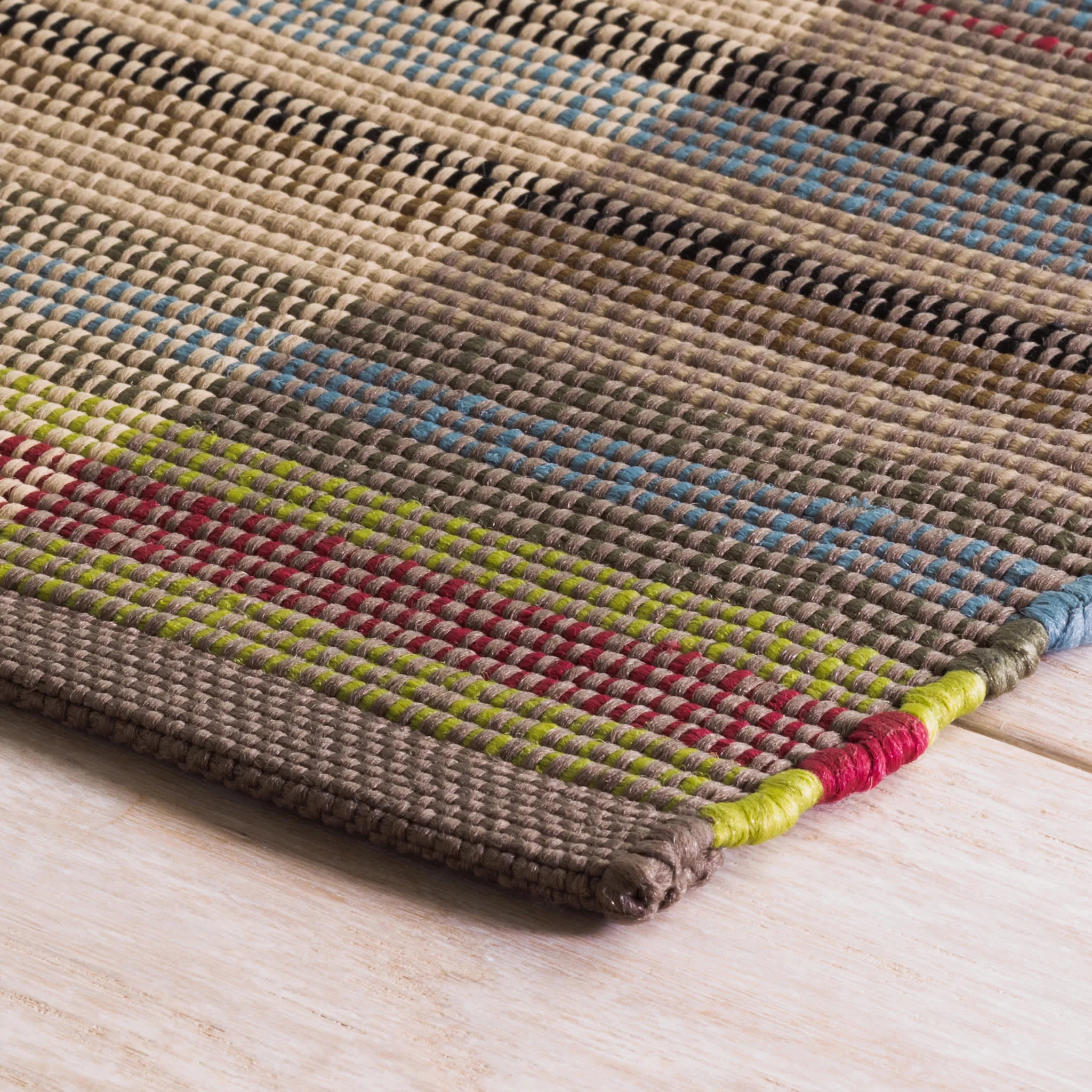 Swedish Rag Handwoven Indoor/Outdoor Rug | Blue - Image 4