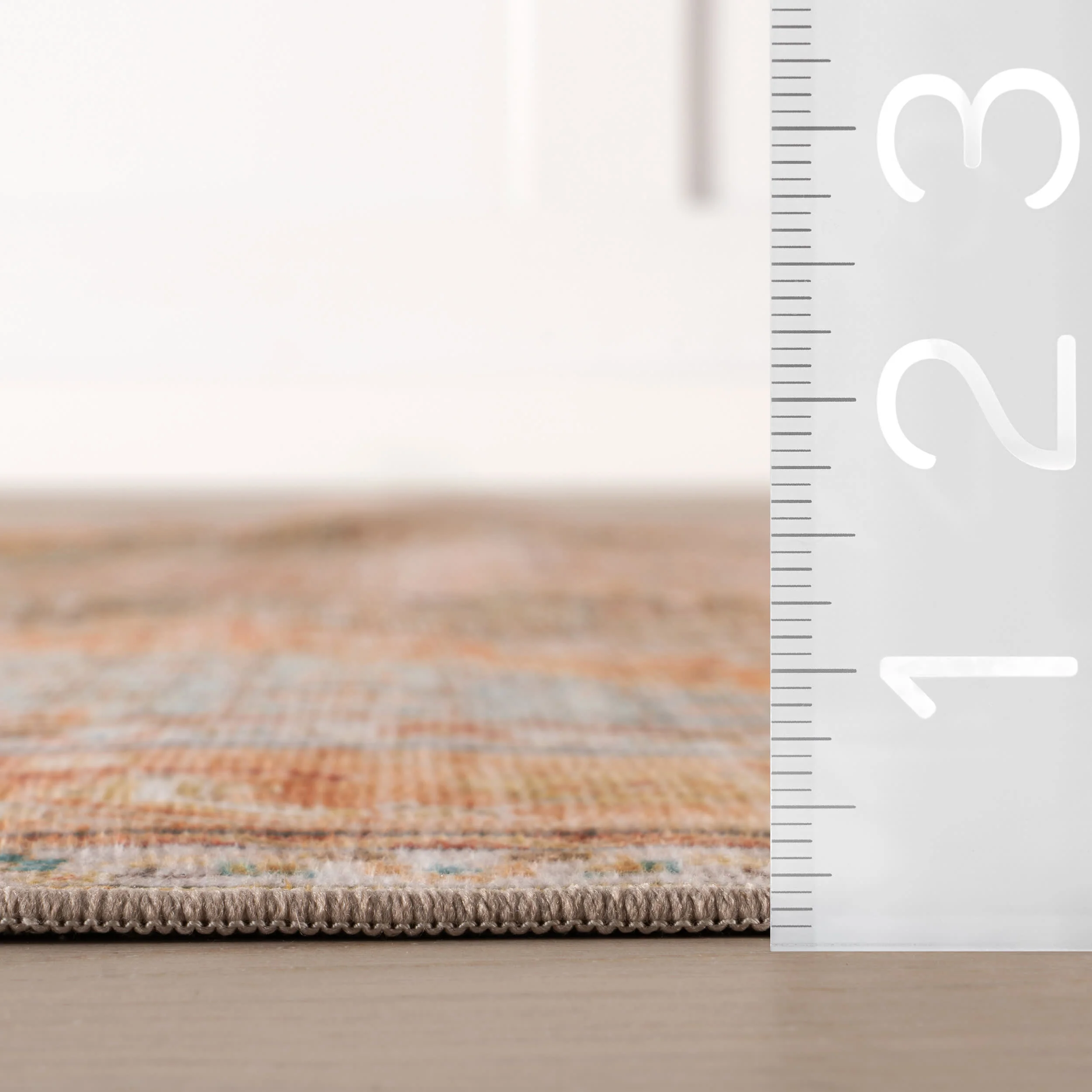 Sybella Medallion Washable Rug | Coral - Image 5