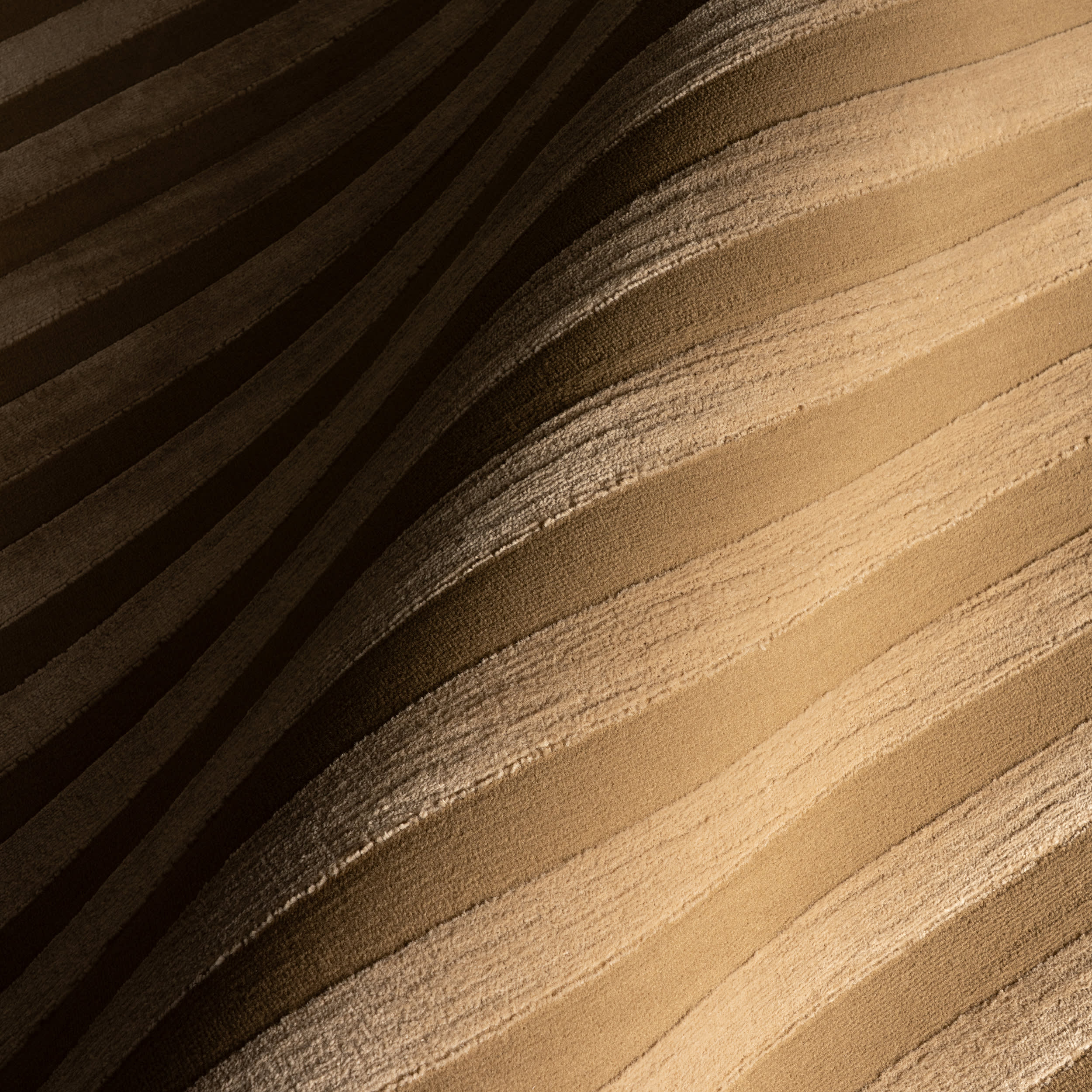 Syra Striped Plush Textured Washable Rug | Sand - Image 3