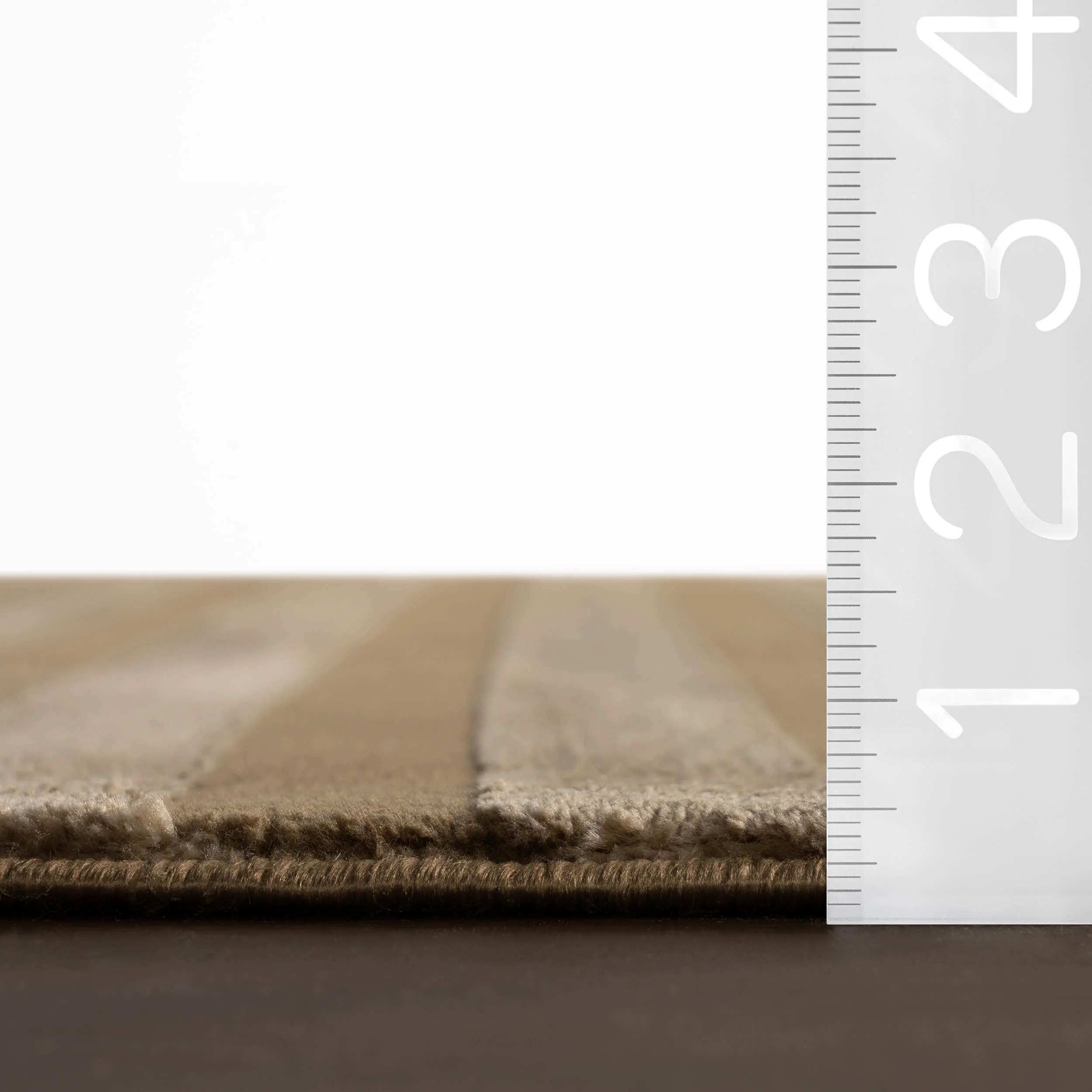 Syra Striped Plush Textured Washable Rug | Sand - Image 6