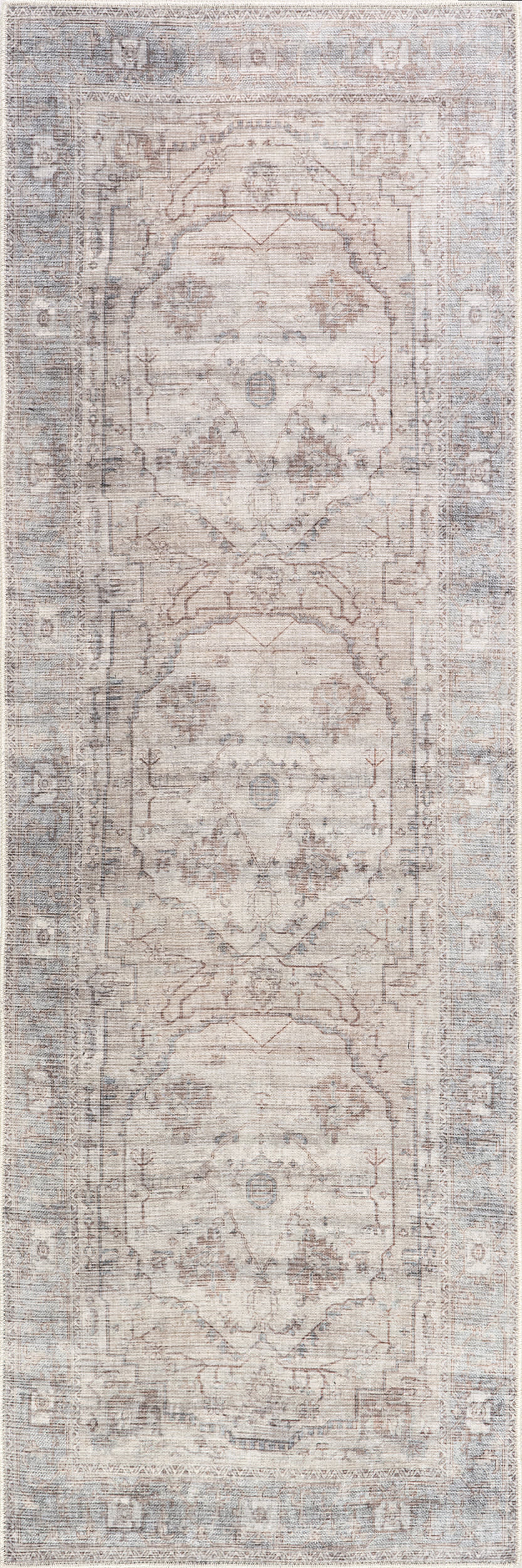 Tabby Medallion Washable Rug | Beige