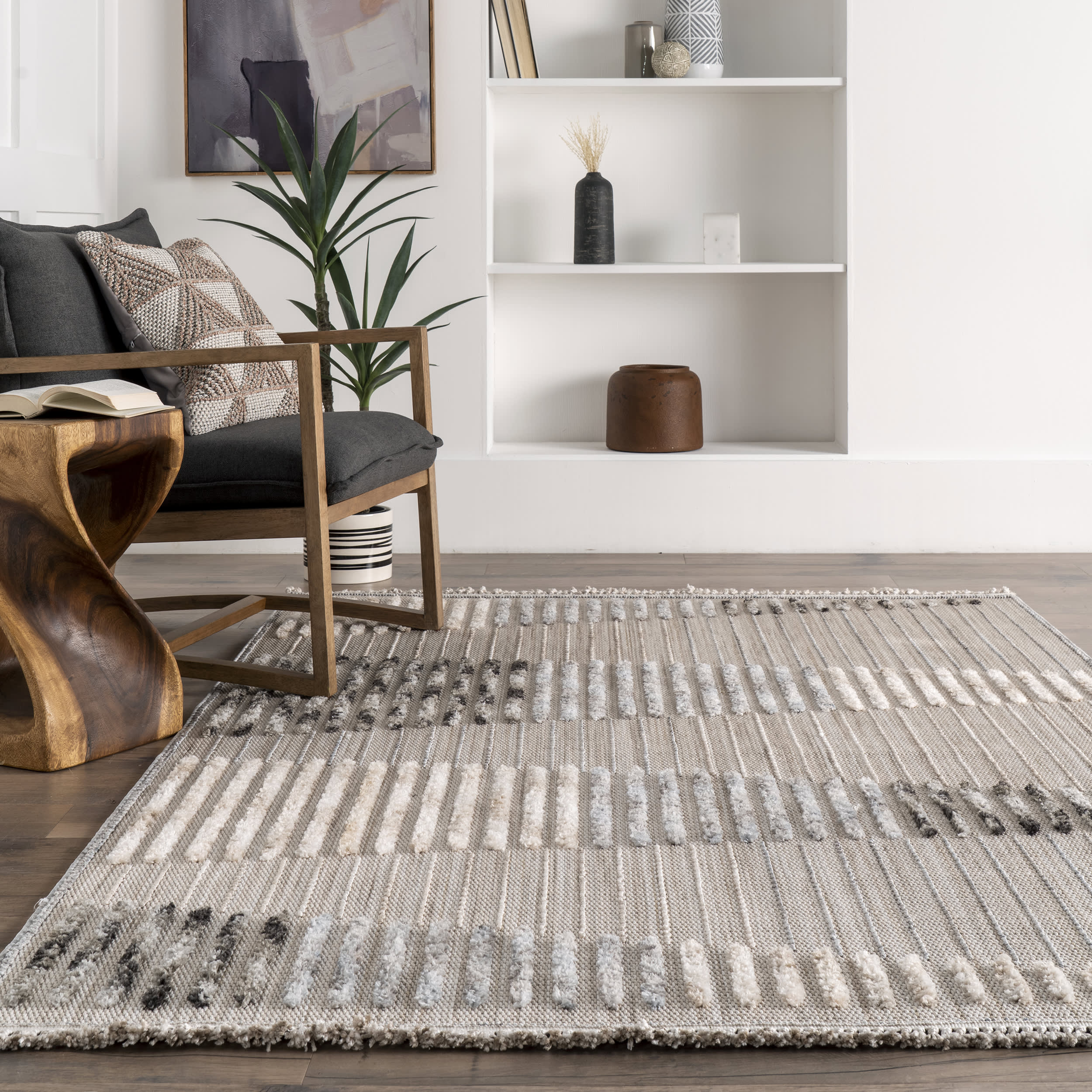 Talullah Textured Piano Rug | Light Grey - Image 4