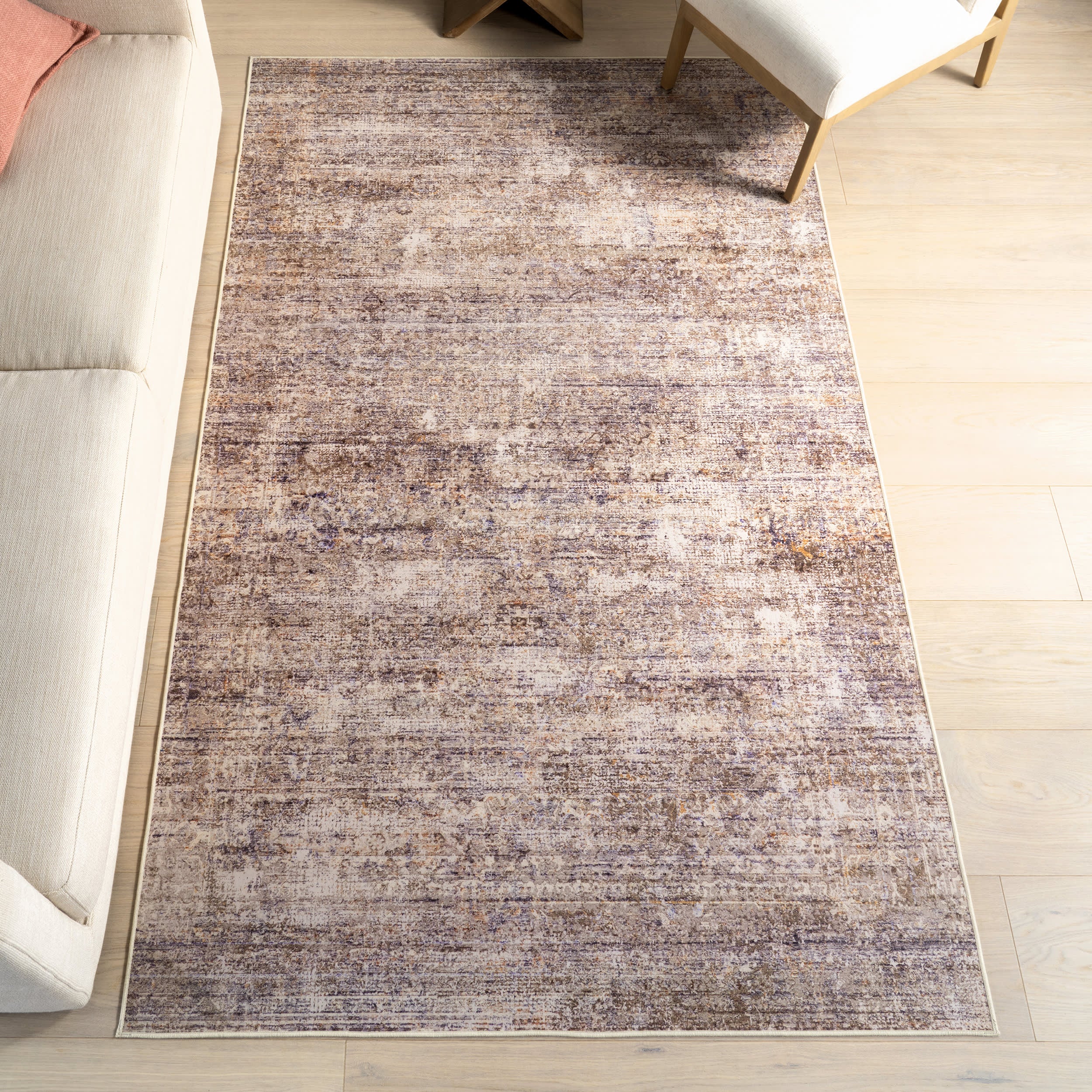 Tamera Abstract Washable Rug | Taupe - Image 2