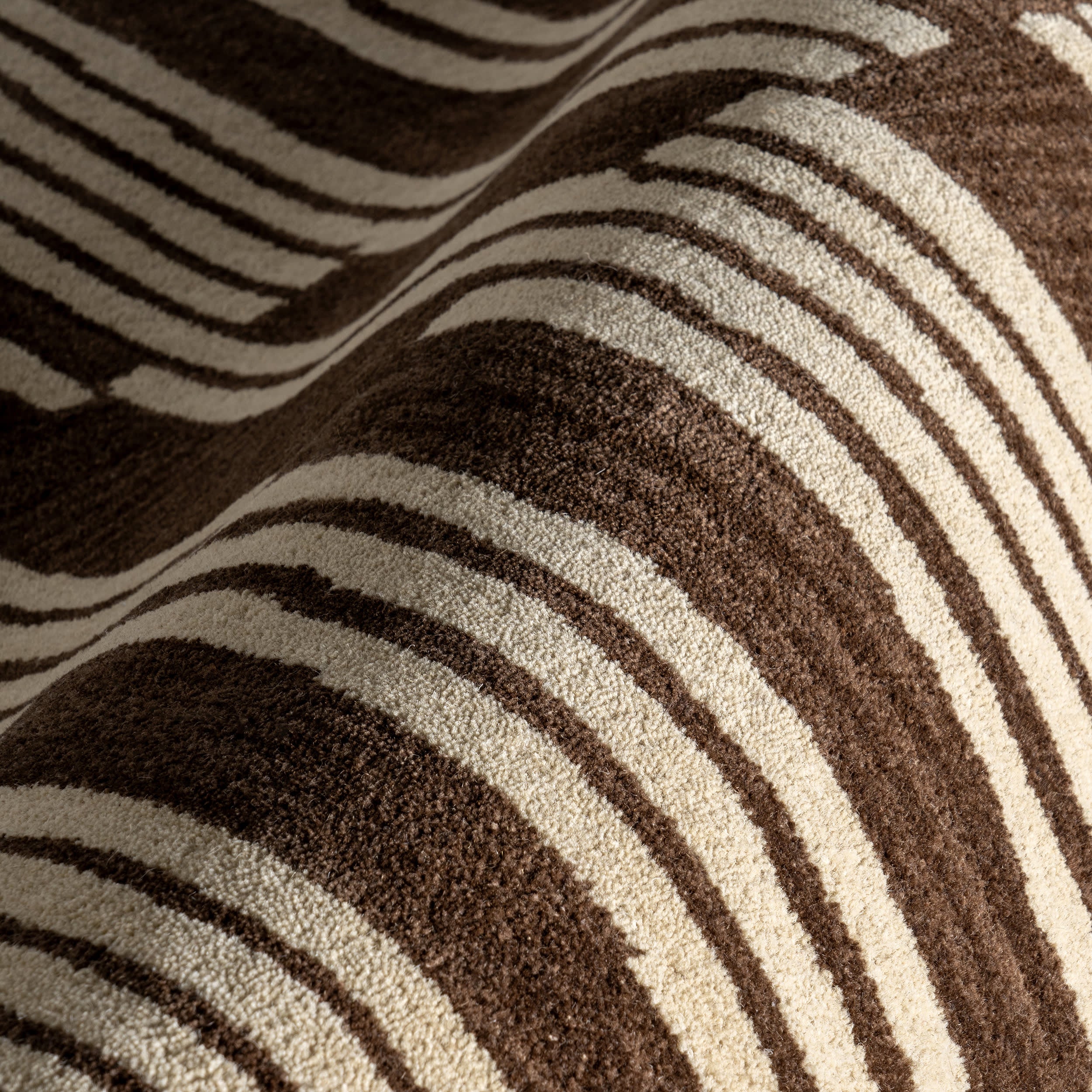 Tara Striped Wool Rug | Brown - Image 3