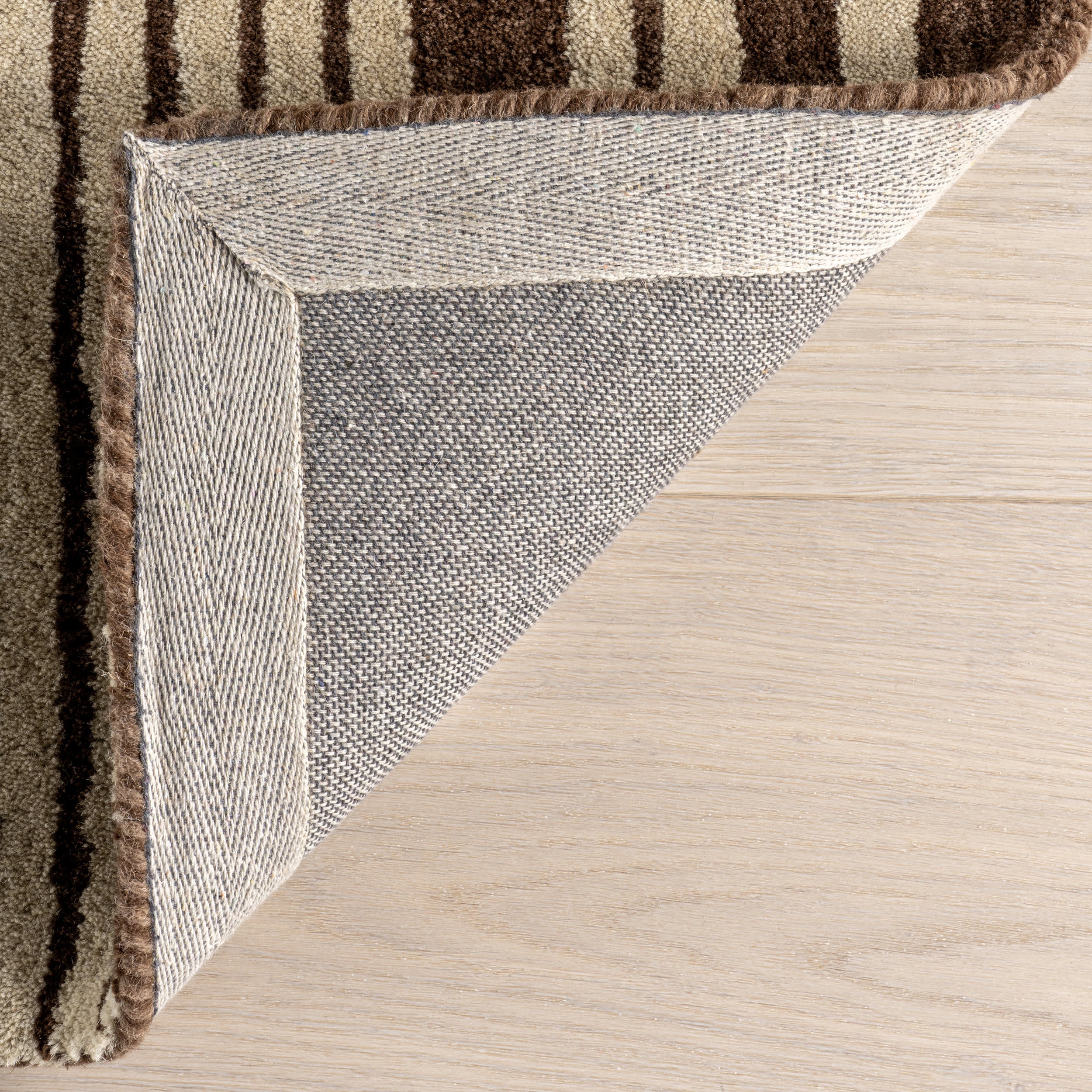 Tara Striped Wool Rug | Brown - Image 6