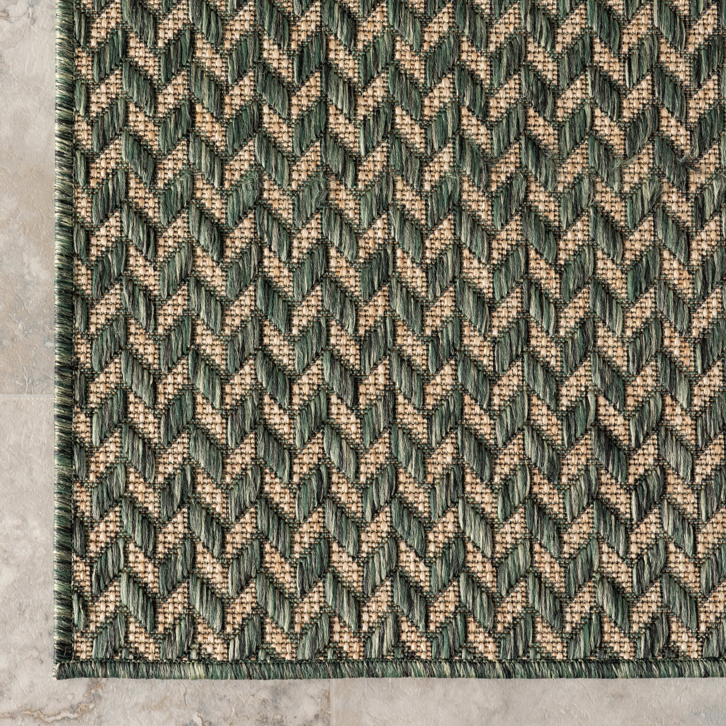 Taraji Herringbone Indoor/Outdoor Rug | Green - Image 4