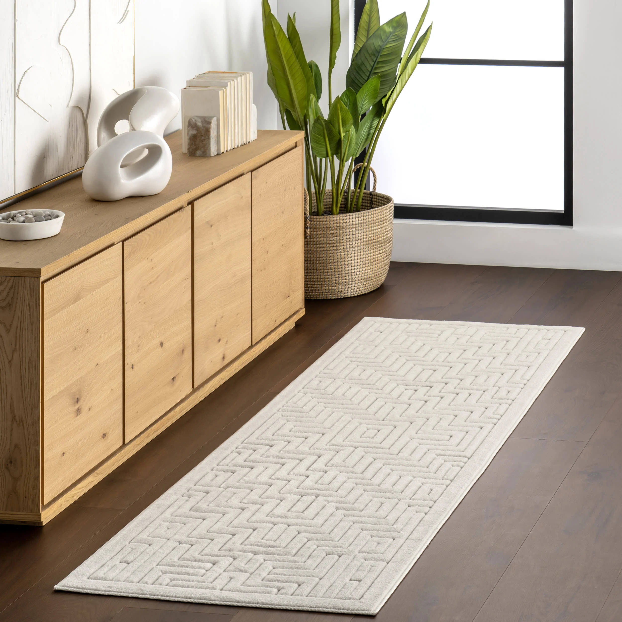 Tasha Indoor/Outdoor Geometric Rug | Cream - Image 2