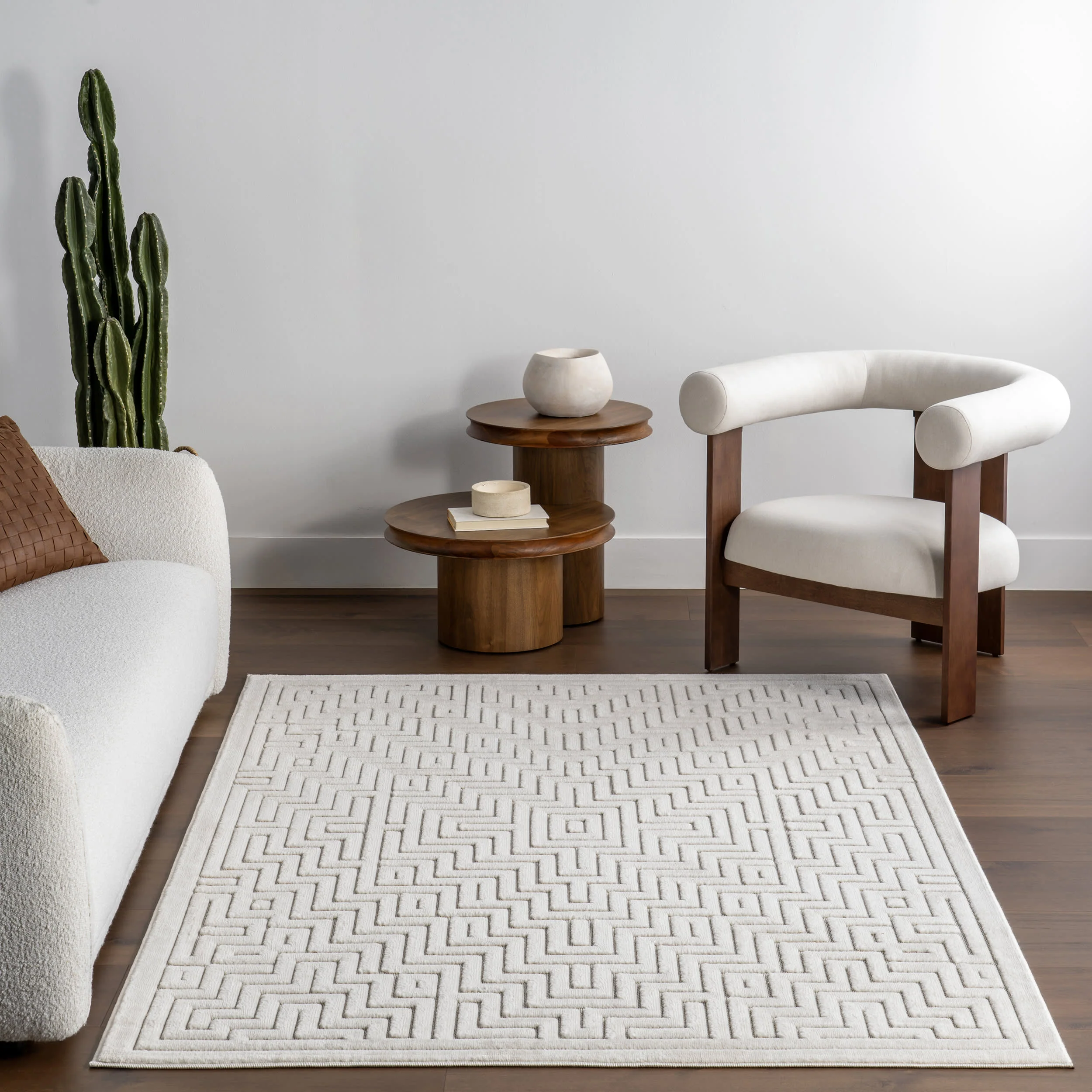Tasha Indoor/Outdoor Geometric Rug | Cream - Image 5