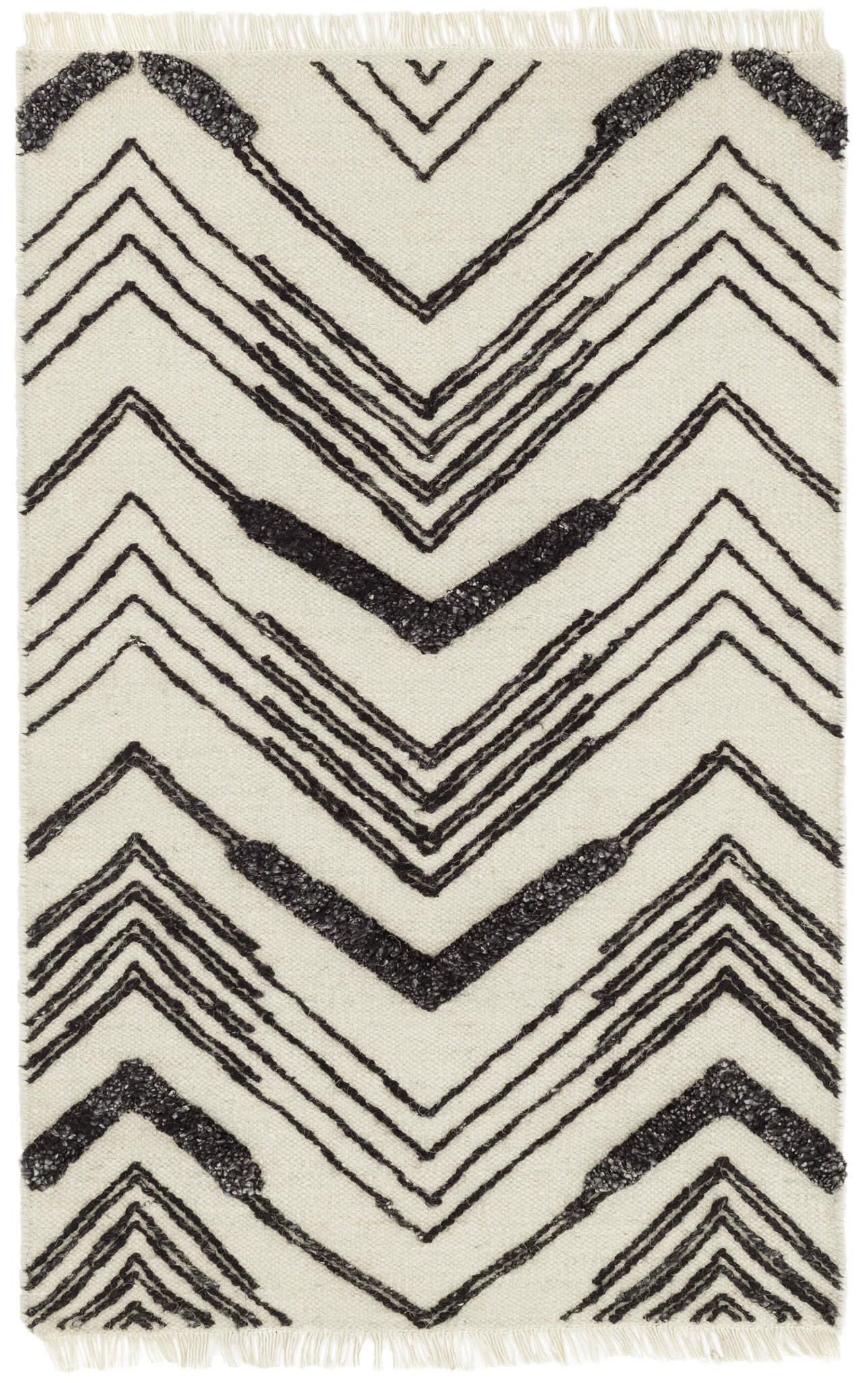 Tasha Handwoven Wool Rug | Ivory/Black
