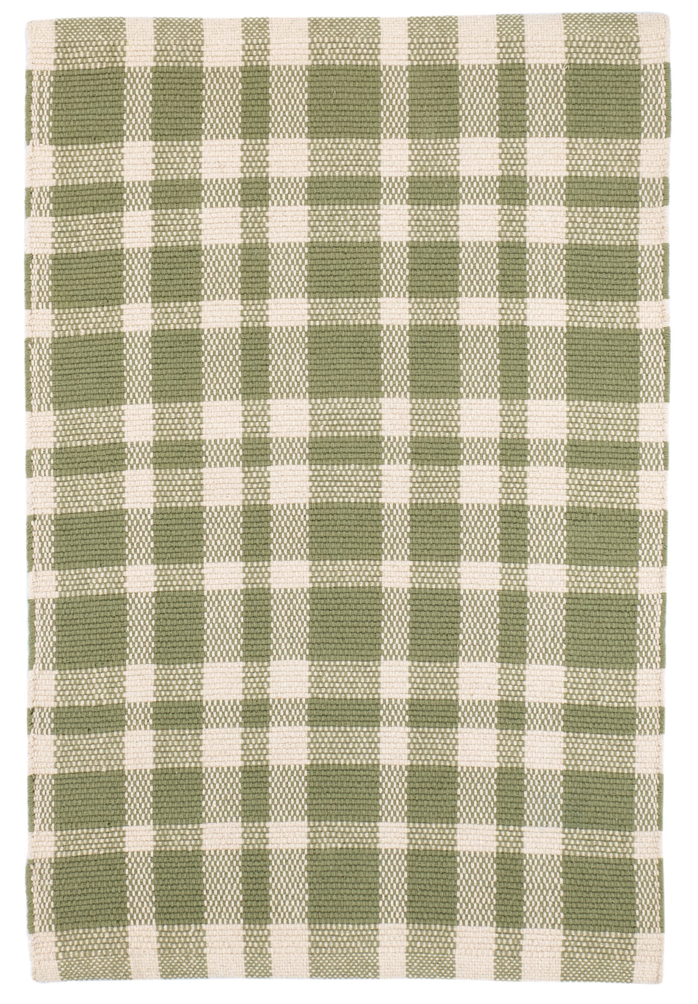 Tattersall Handwoven Cotton Rug | Sage