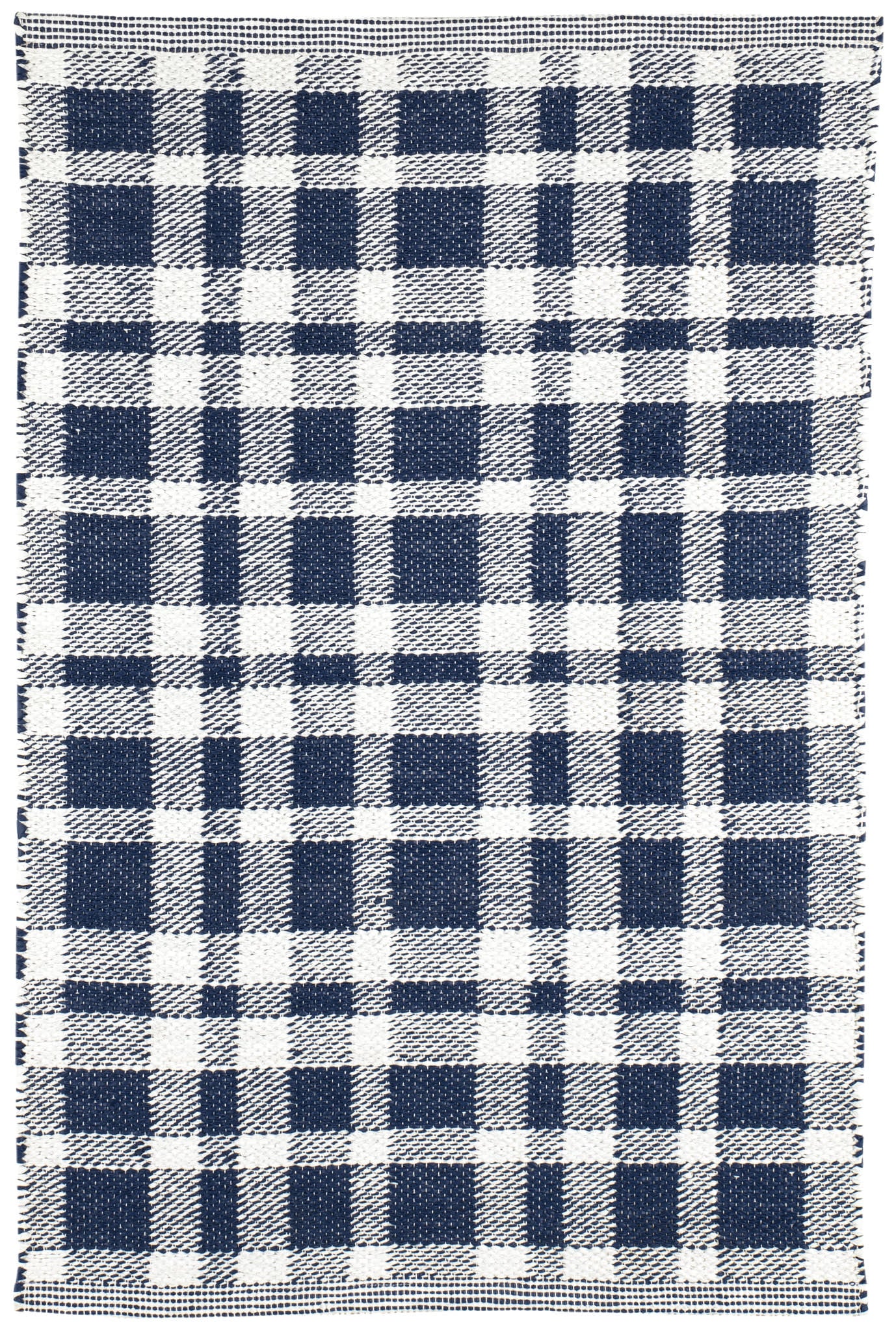 Tattersall Handwoven Indoor/Outdoor Rug | Navy