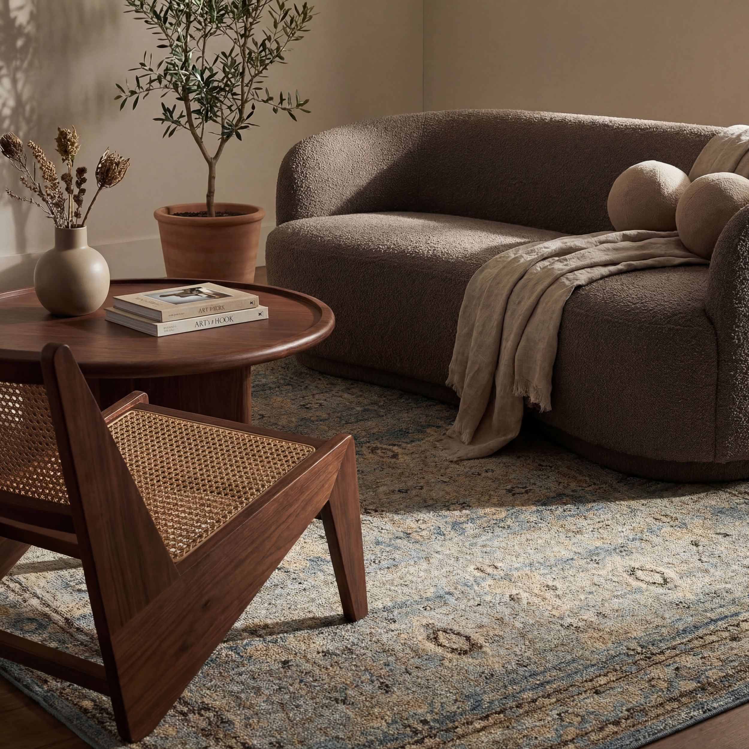 Tavara Traditional Bordered Washable Rug | Blue - Image 5