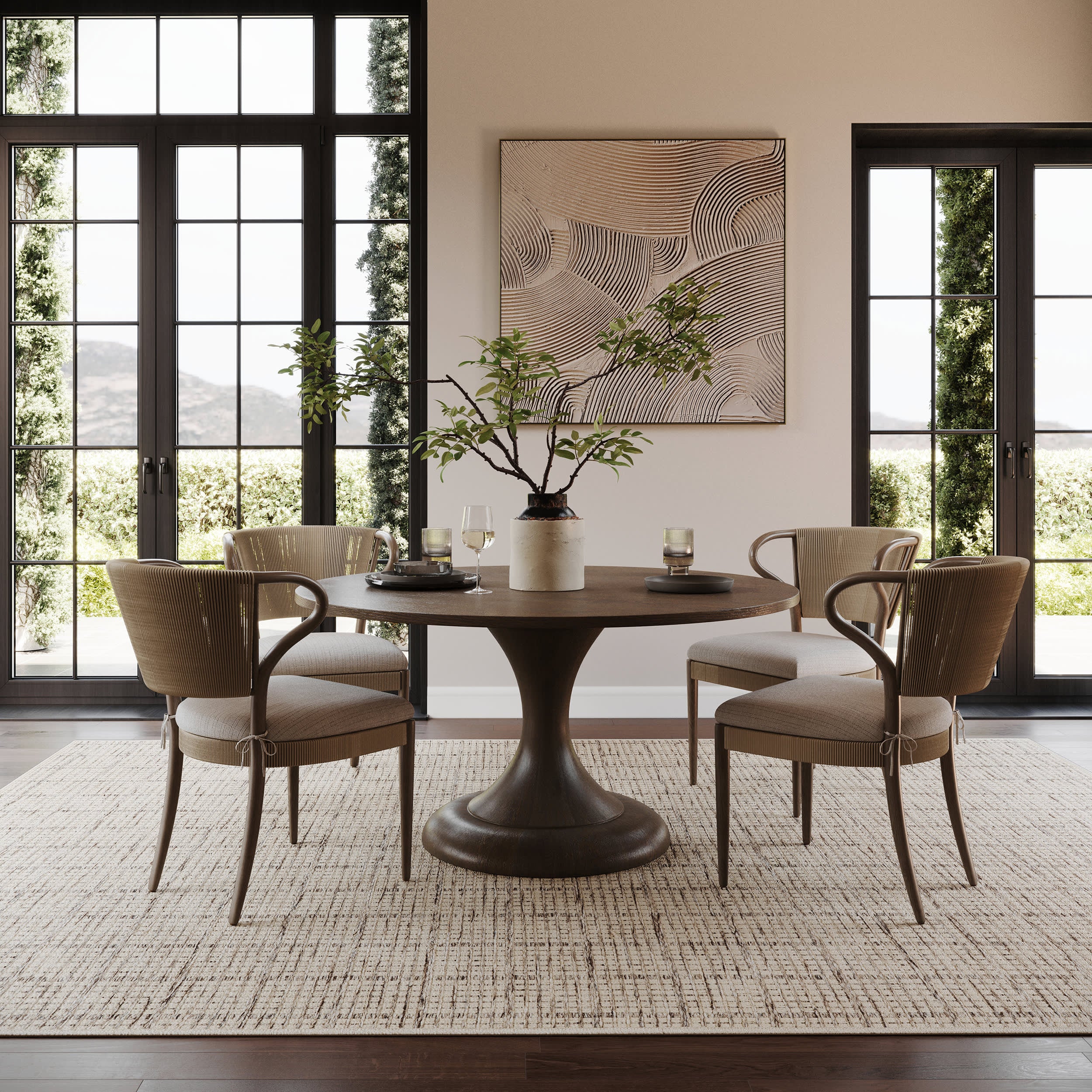 Tawni Modern Checkered Rug | Beige - Image 2