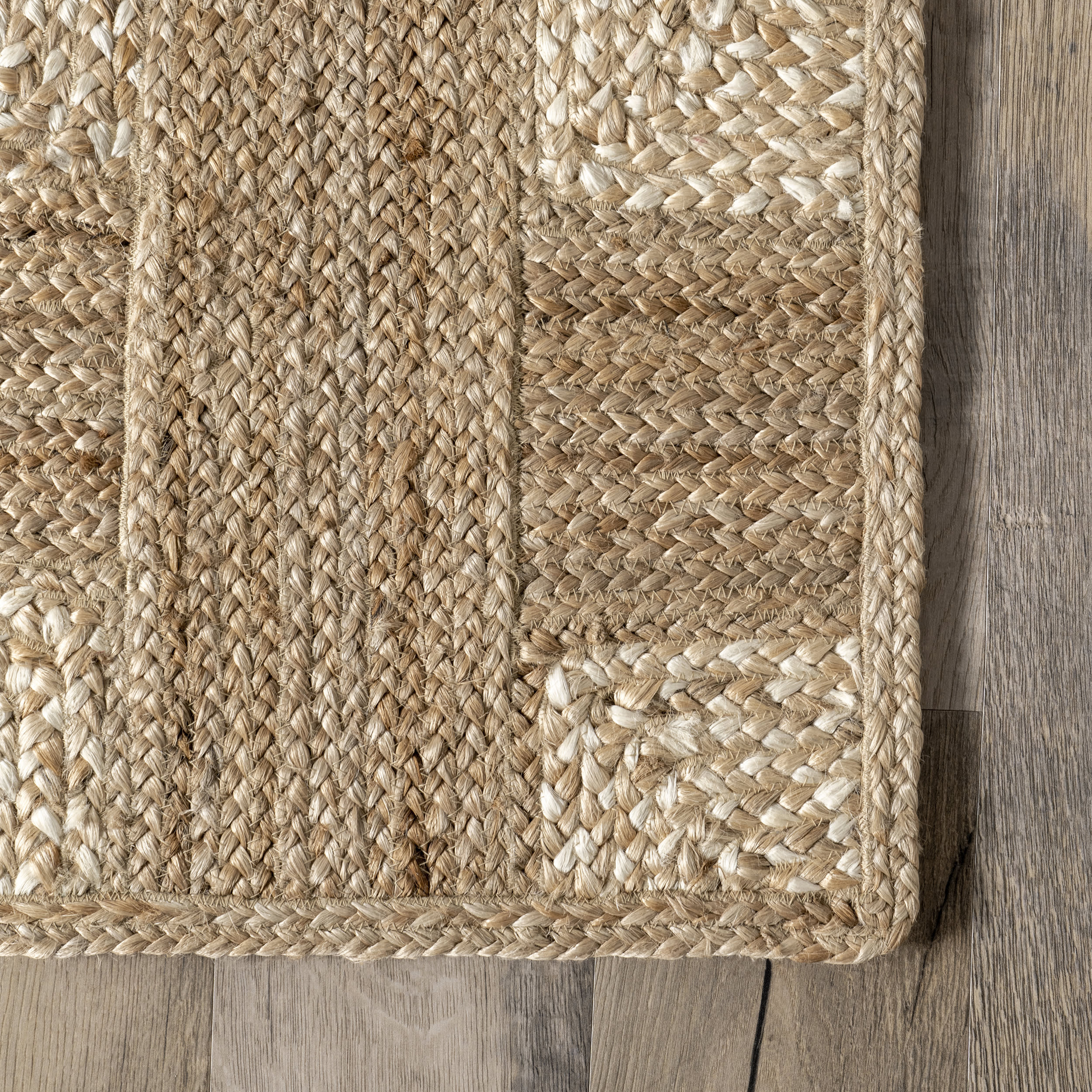 Tayshia Jute Tiled Moroccan Rug | Natural - Image 3