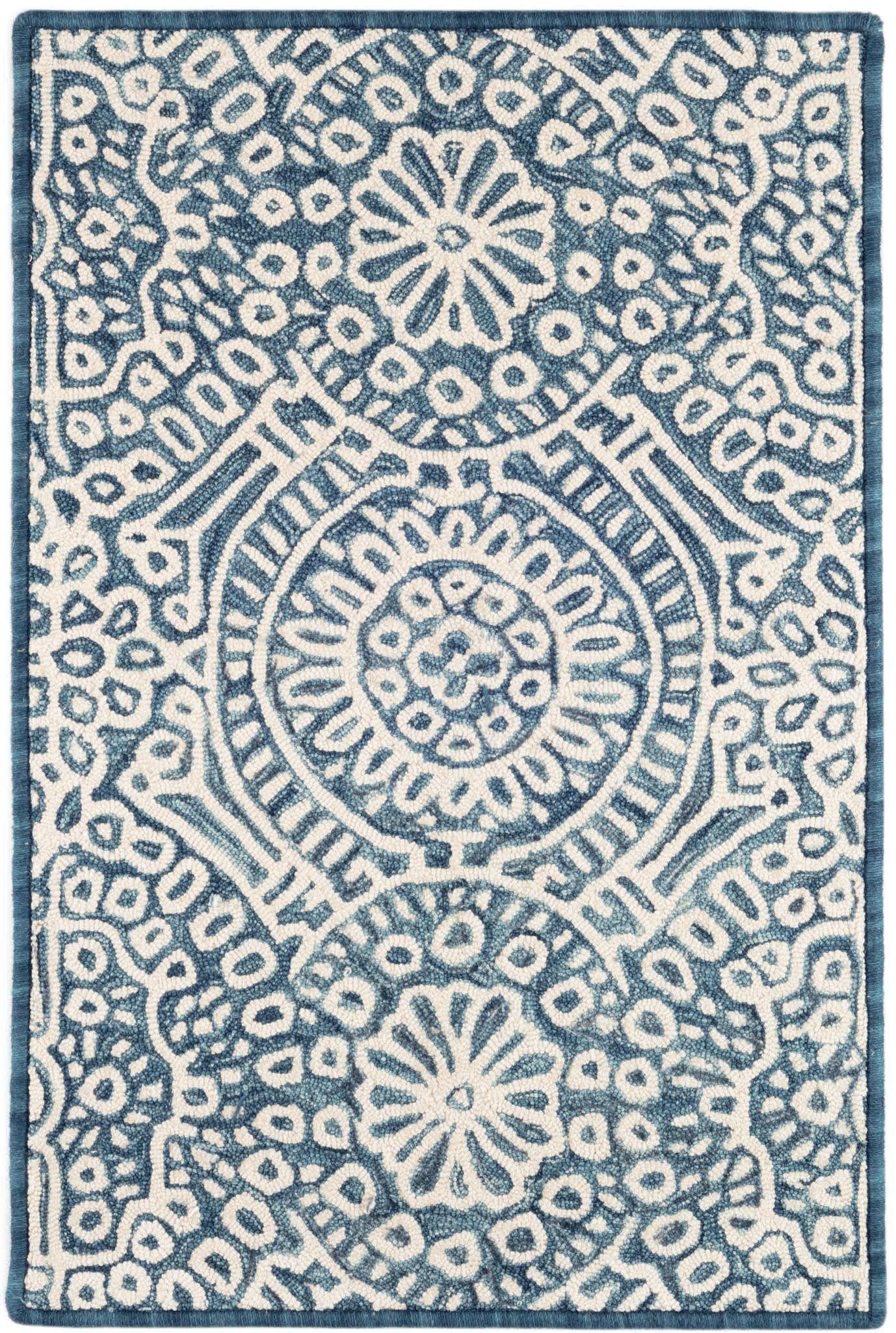 Temple Hand Micro Hooked Wool Custom Rug | Ink