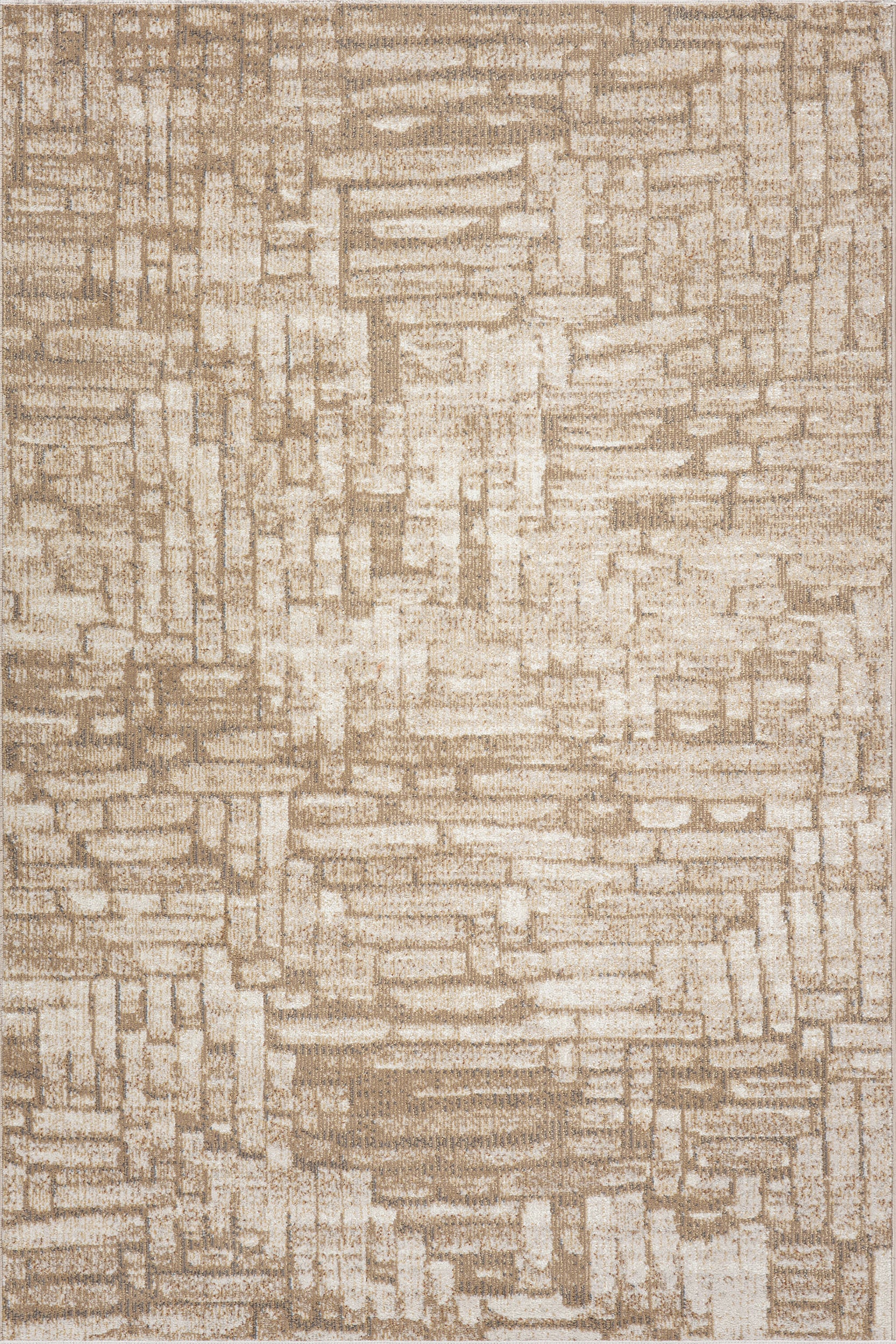 Terras Rustic Abstract Washable Rug | Tan