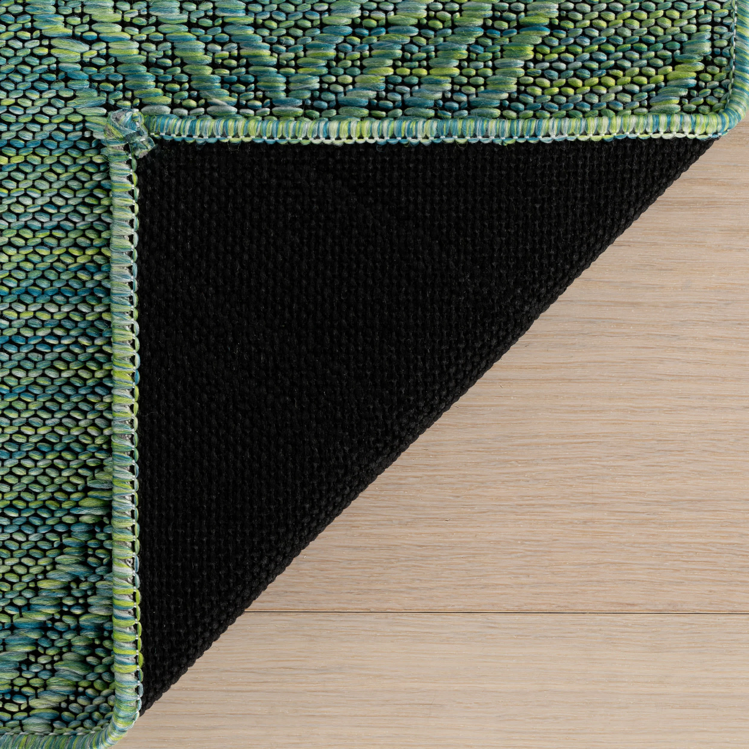 Tesnia Modern Solid Indoor/Outdoor Rug | Teal - Image 7