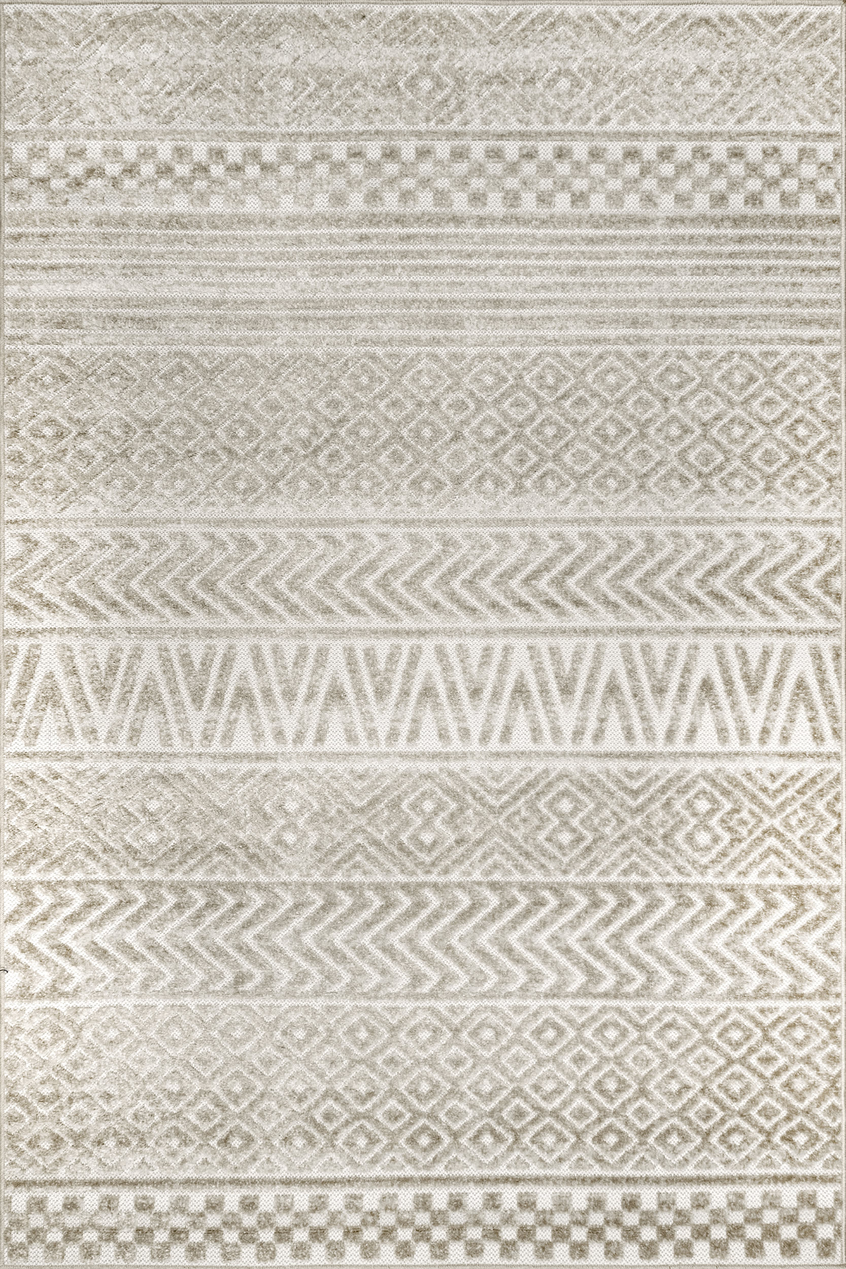 Textured Banded Indoor/Outdoor Rug | Beige