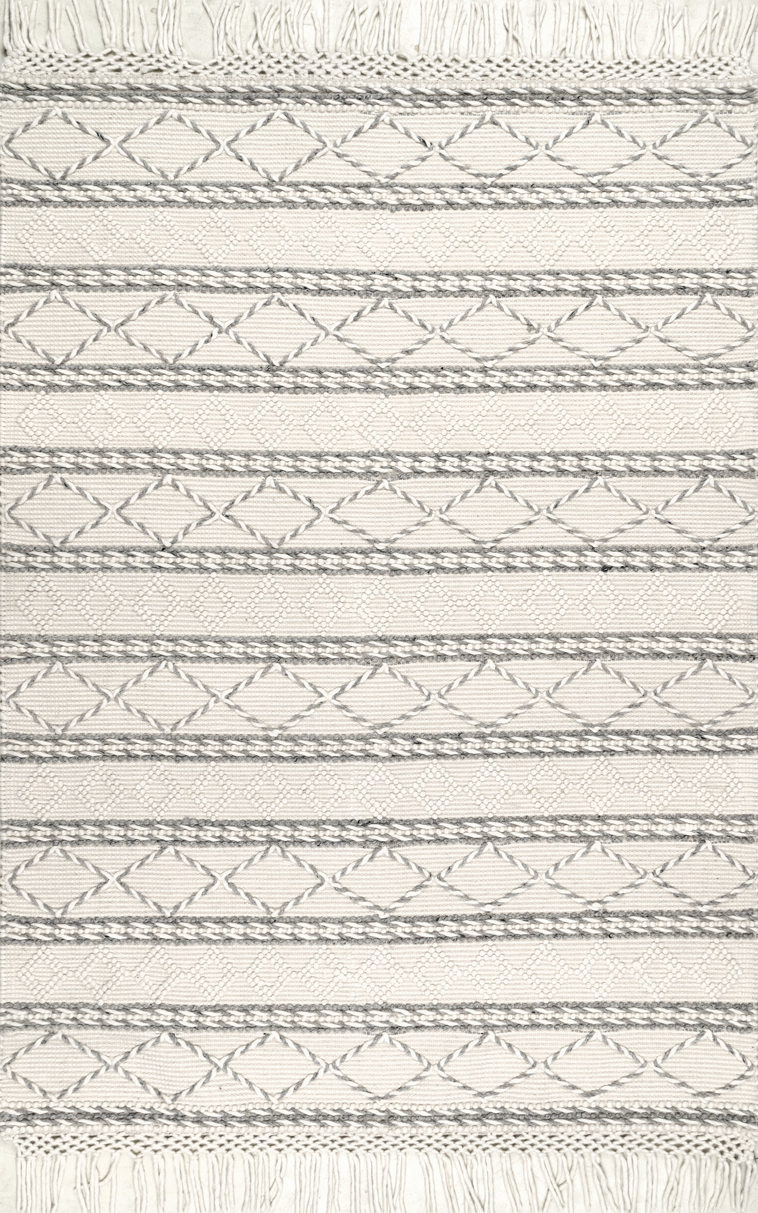 Textured Diamond Rug | Ivory