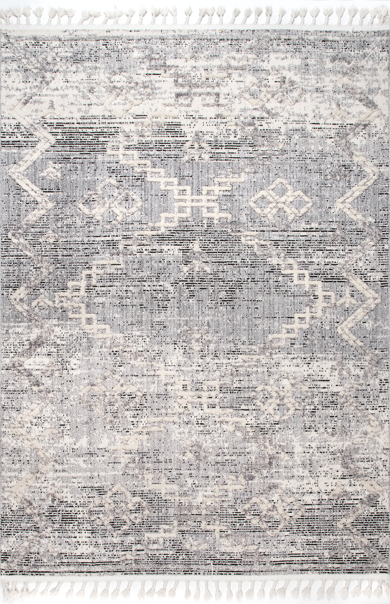 Textured Helix Trellis Rug | Grey