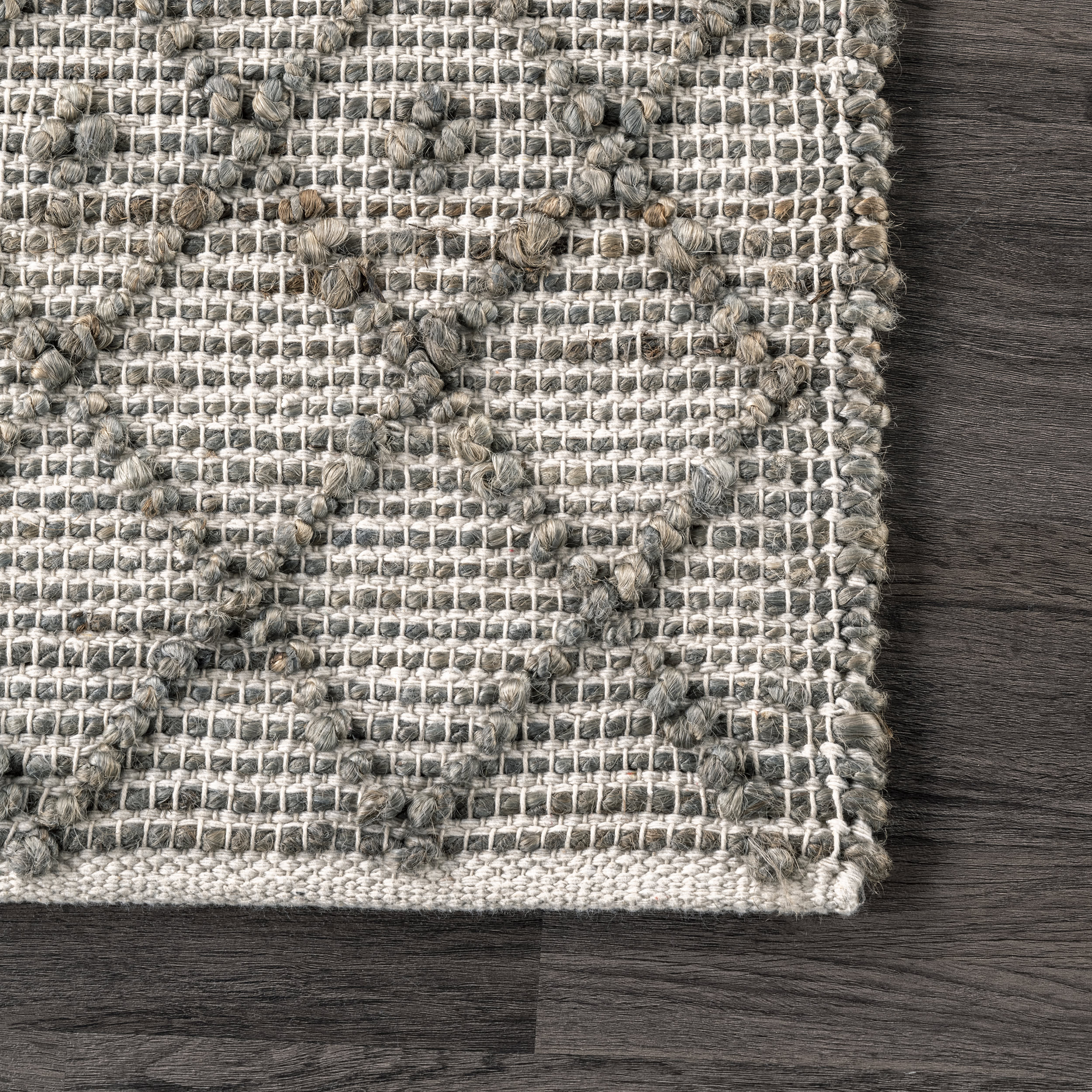 Textured Modern Trellis Rug | Dark Grey - Image 3