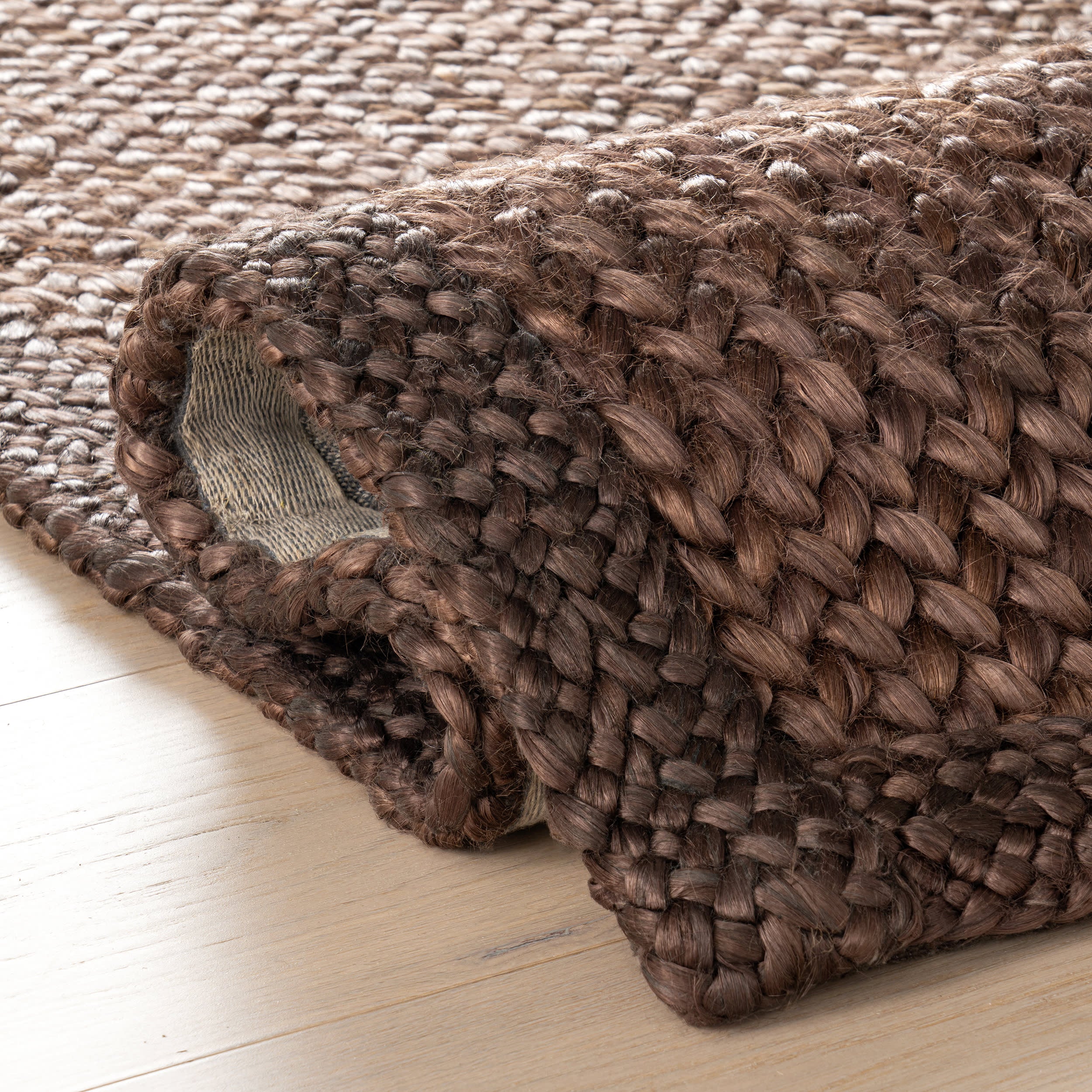 Thale Textured Handmade Jute Rug | Chocolate Brown - Image 6