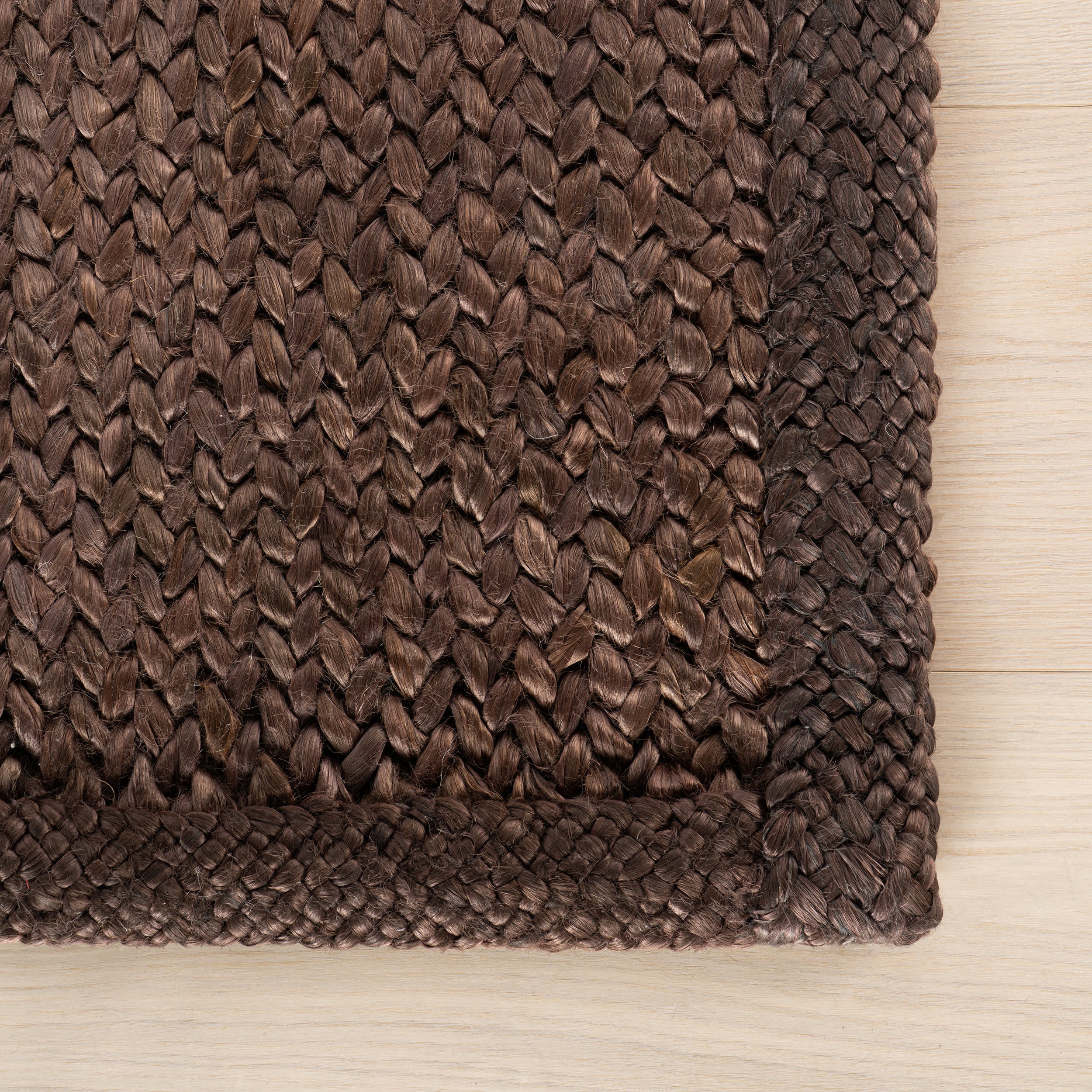 Thale Textured Handmade Jute Rug | Chocolate Brown - Image 9