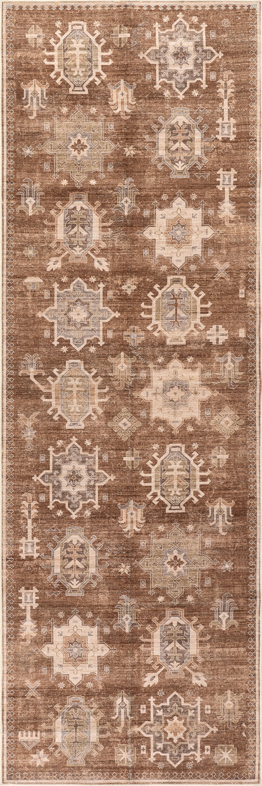 Thalia Medallion Washable Rug | Sienna Brown
