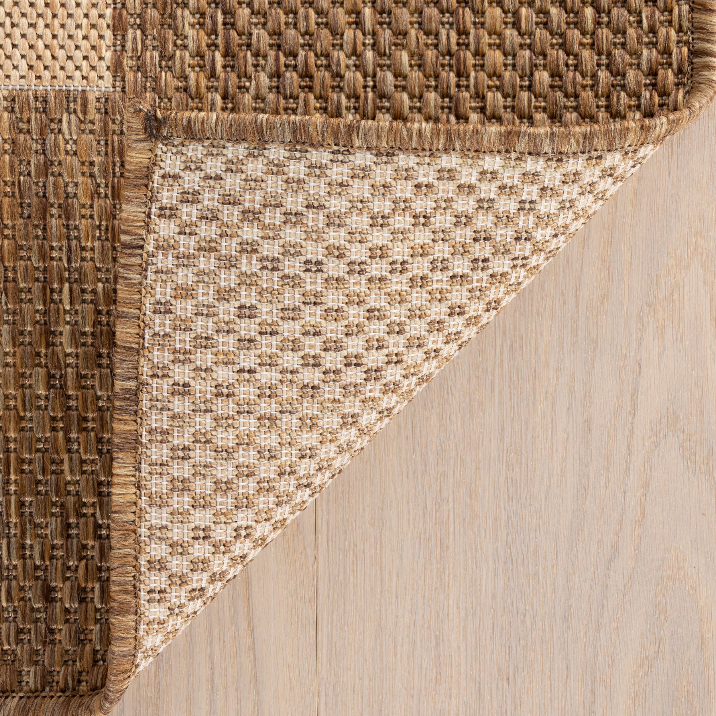 Thena Modern Bordered Indoor/Outdoor Rug | Brown - Image 7